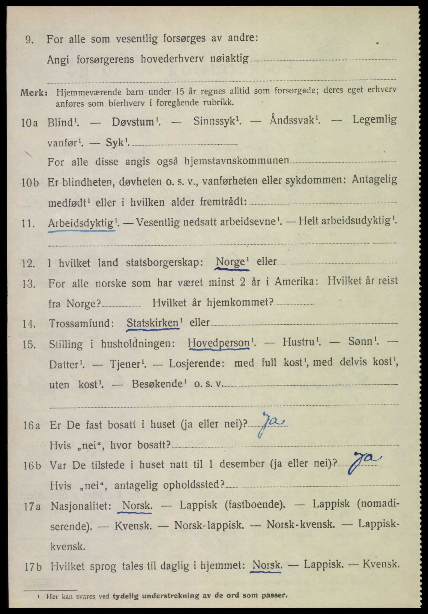 SAT, 1920 census for Kolvereid, 1920, p. 2454