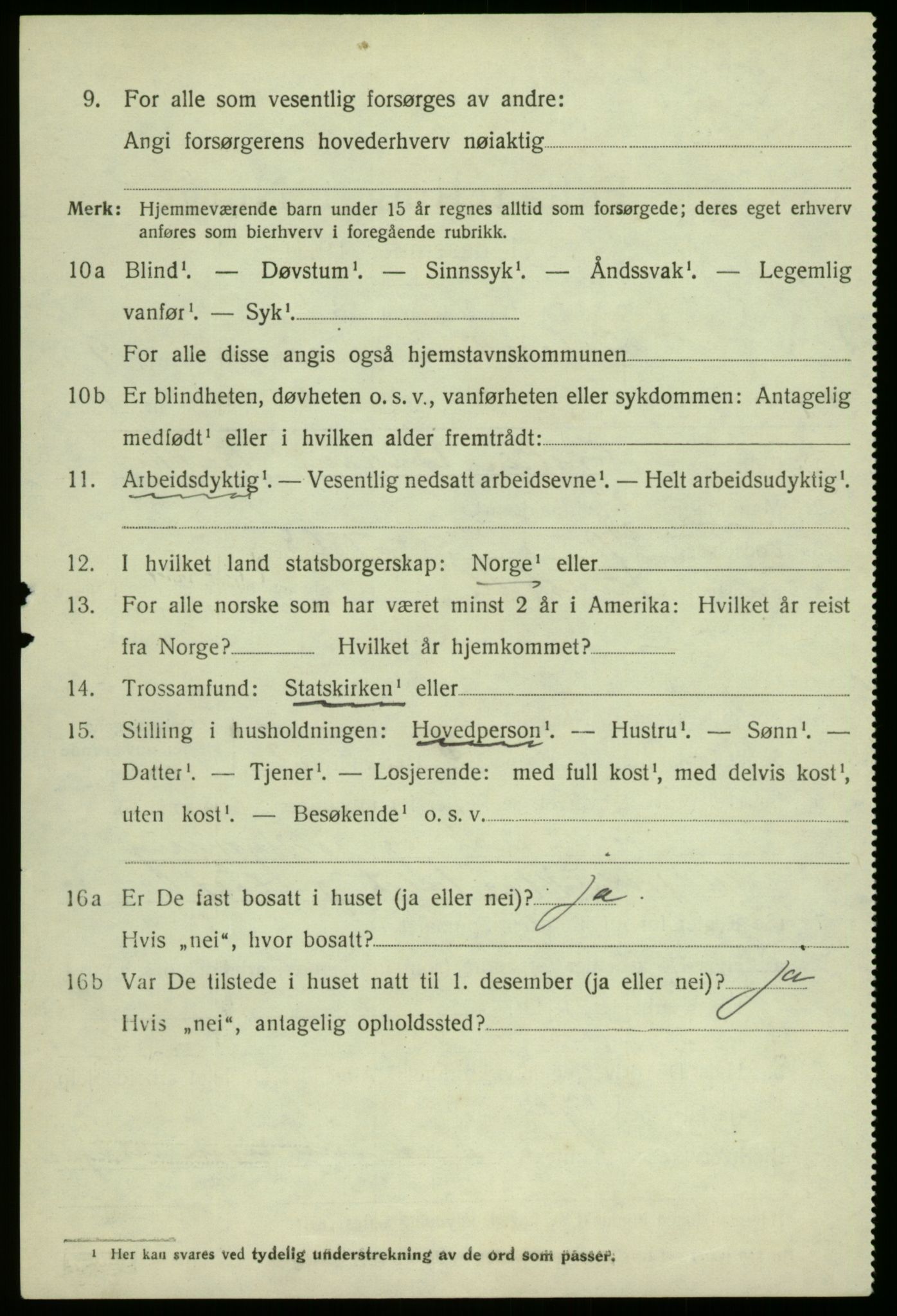 SAB, 1920 census for Aurland, 1920, p. 4745