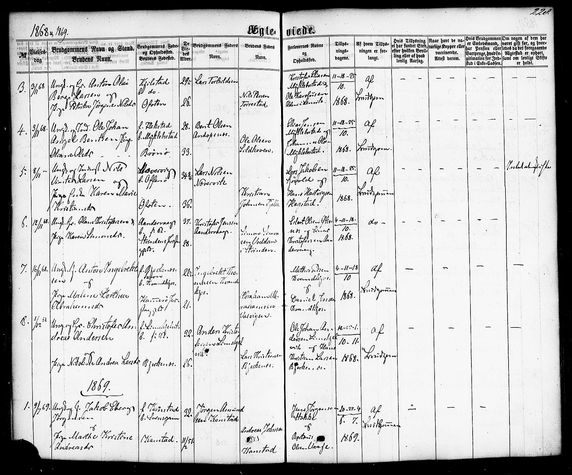 Ministerialprotokoller, klokkerbøker og fødselsregistre - Nordland, AV/SAT-A-1459/872/L1034: Parish register (official) no. 872A09, 1864-1884, p. 228