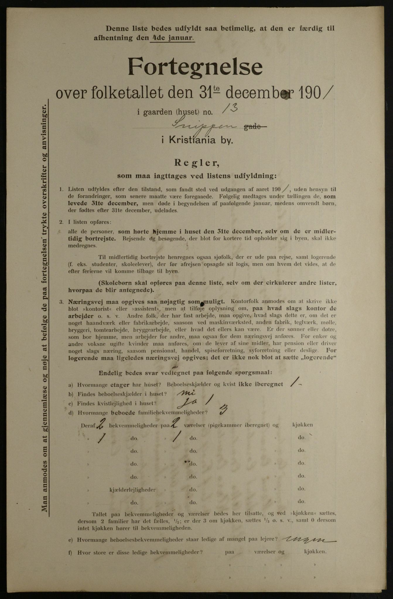 OBA, Municipal Census 1901 for Kristiania, 1901, p. 15122