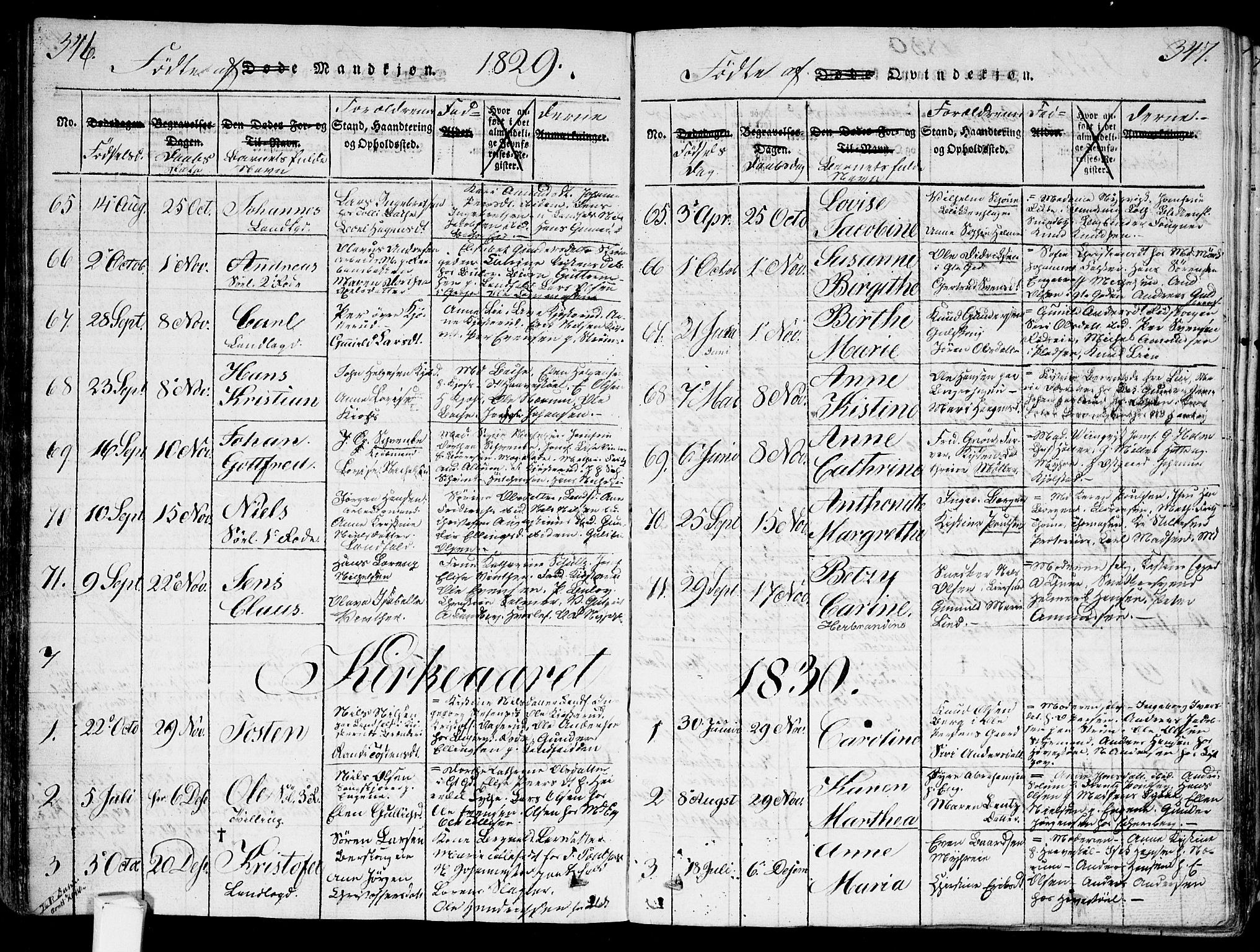 Bragernes kirkebøker, SAKO/A-6/G/Ga/L0001: Parish register (copy) no. 1, 1815-1829, p. 346-347