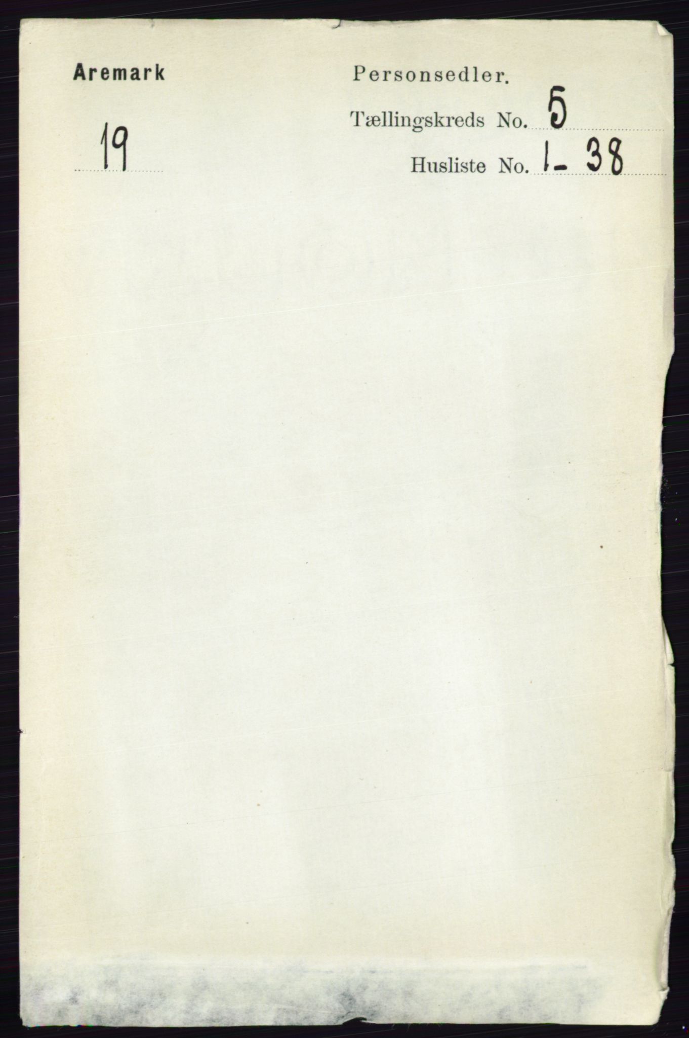 RA, 1891 census for 0118 Aremark, 1891, p. 2477