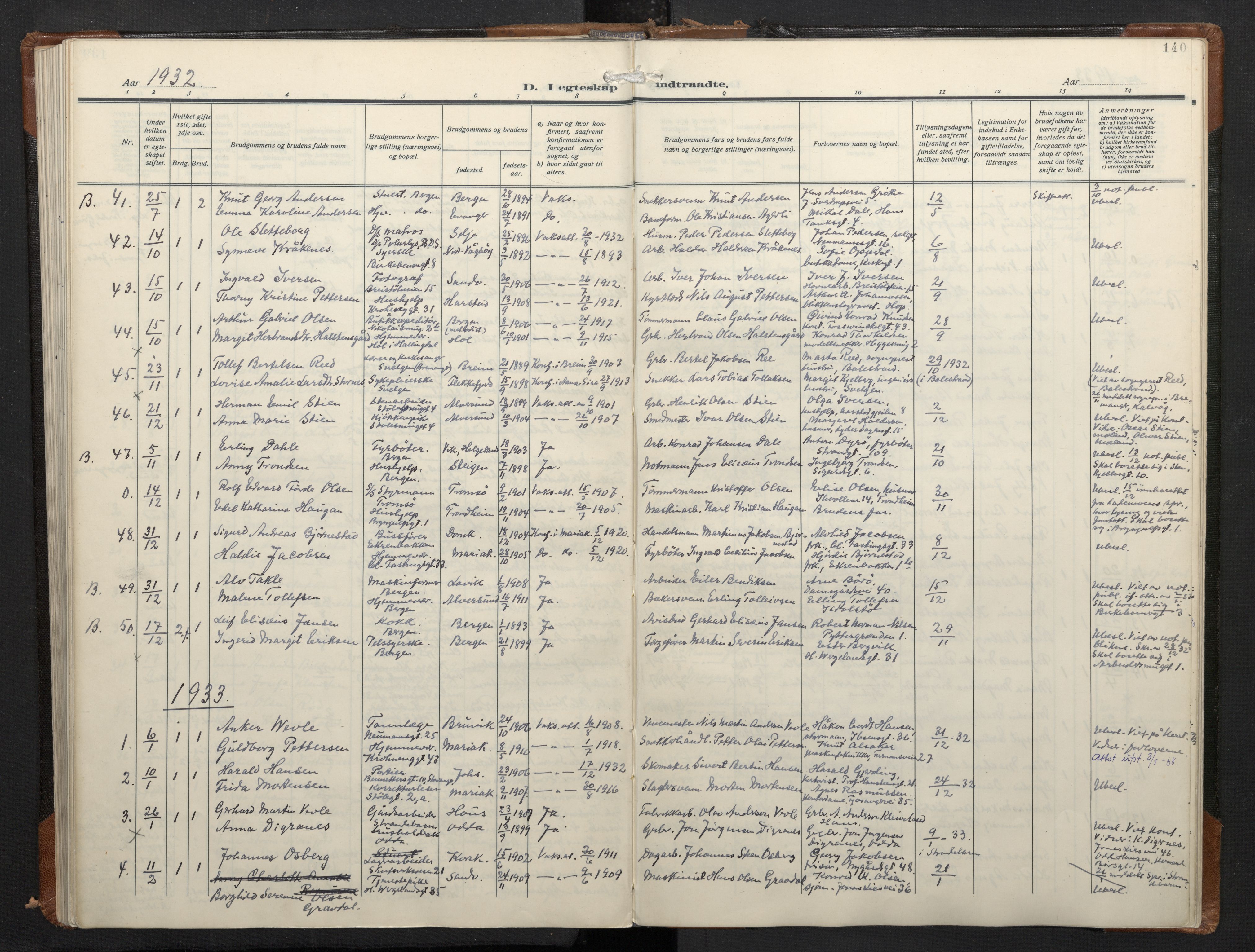 Mariakirken Sokneprestembete, SAB/A-76901/H/Haa/L0016: Parish register (official) no. C 4, 1927-1938, p. 139b-140a