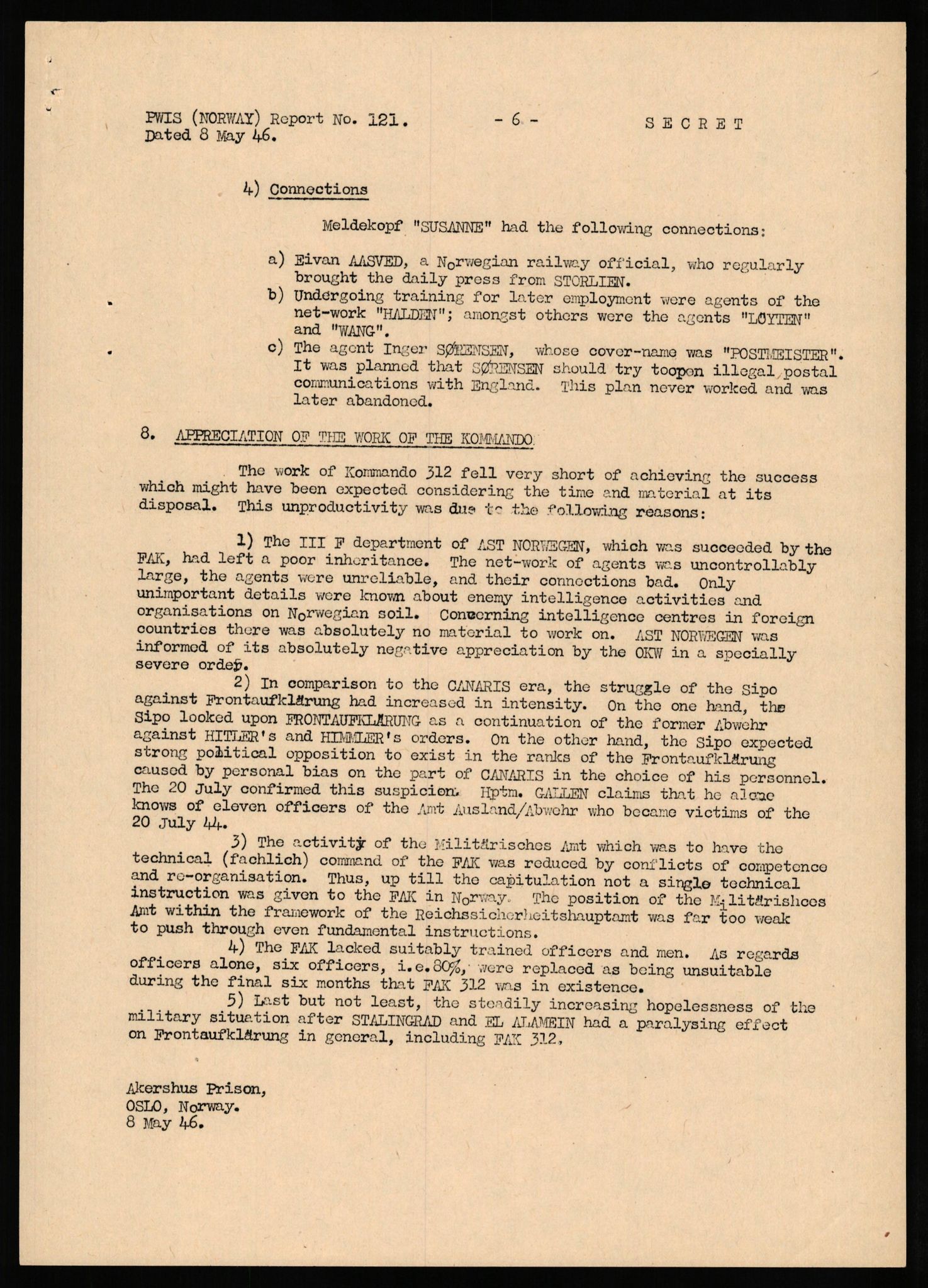 Forsvaret, Forsvarets overkommando II, AV/RA-RAFA-3915/D/Db/L0037: CI Questionaires. Tyske okkupasjonsstyrker i Norge. Tyskere., 1945-1946, p. 25