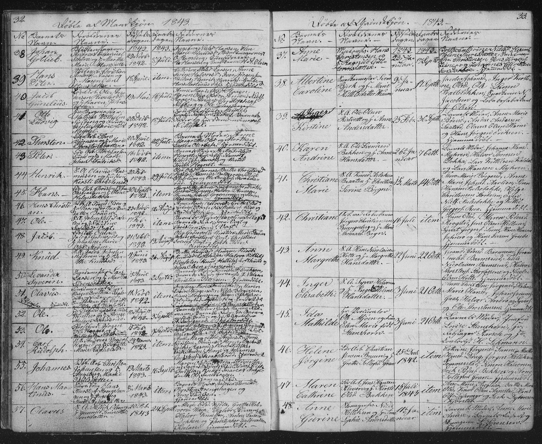 Kongsberg kirkebøker, AV/SAKO-A-22/G/Ga/L0002: Parish register (copy) no. 2, 1839-1858, p. 32-33