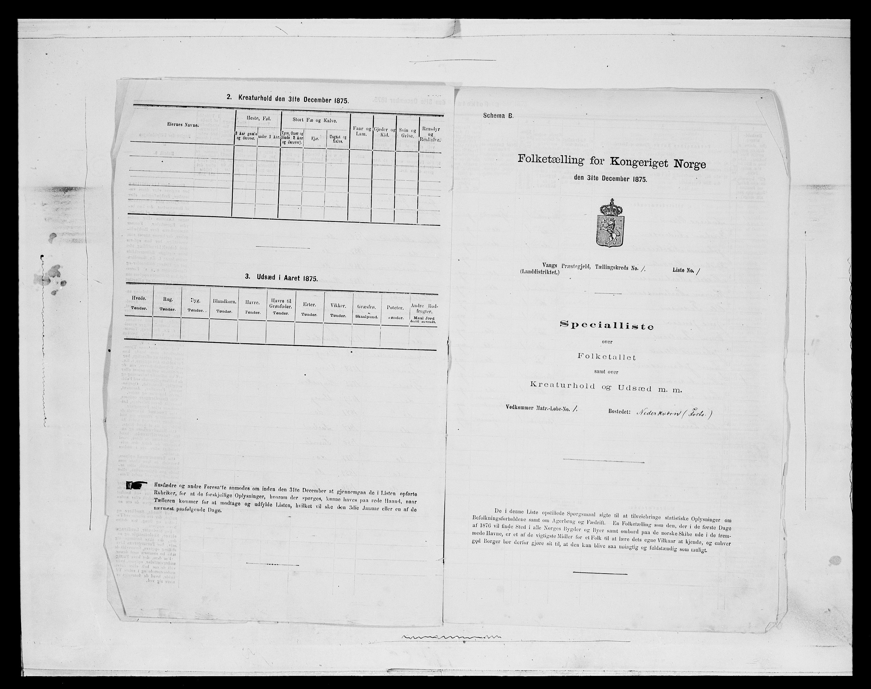 SAH, 1875 census for 0414L Vang/Vang og Furnes, 1875, p. 159