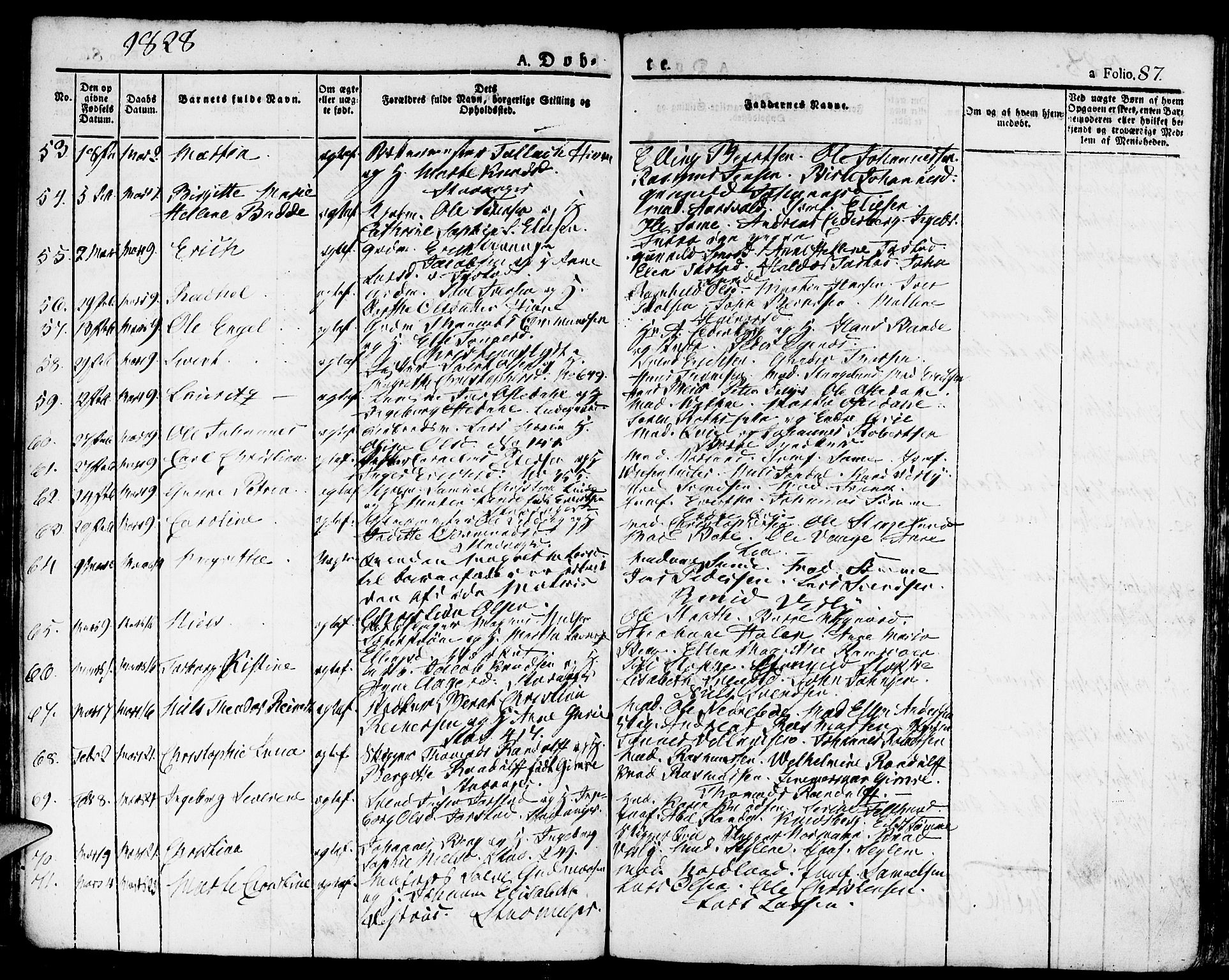 Domkirken sokneprestkontor, AV/SAST-A-101812/001/30/30BA/L0009: Parish register (official) no. A 9, 1821-1832, p. 87