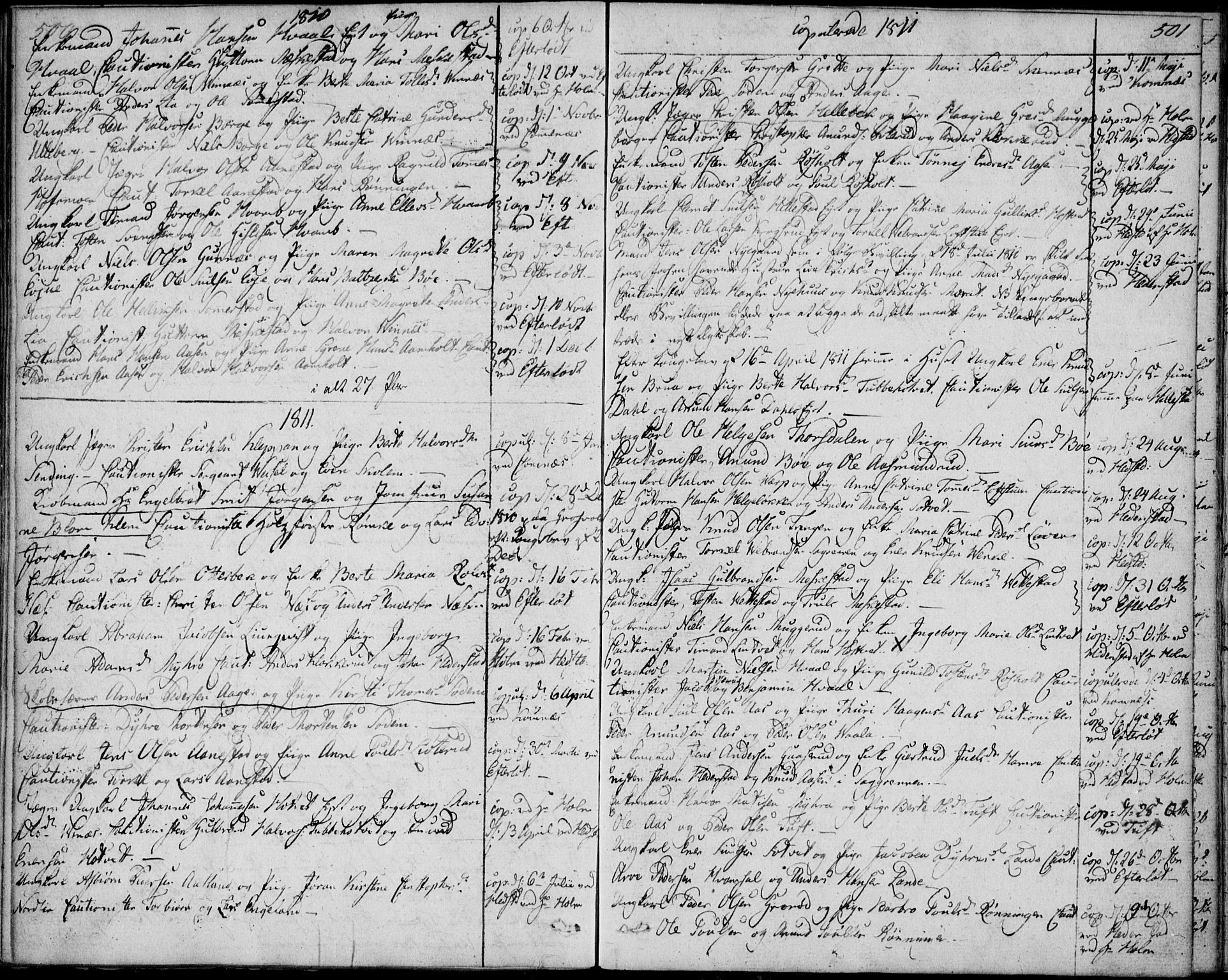 Sandsvær kirkebøker, AV/SAKO-A-244/F/Fa/L0003: Parish register (official) no. I 3, 1809-1817, p. 500-501