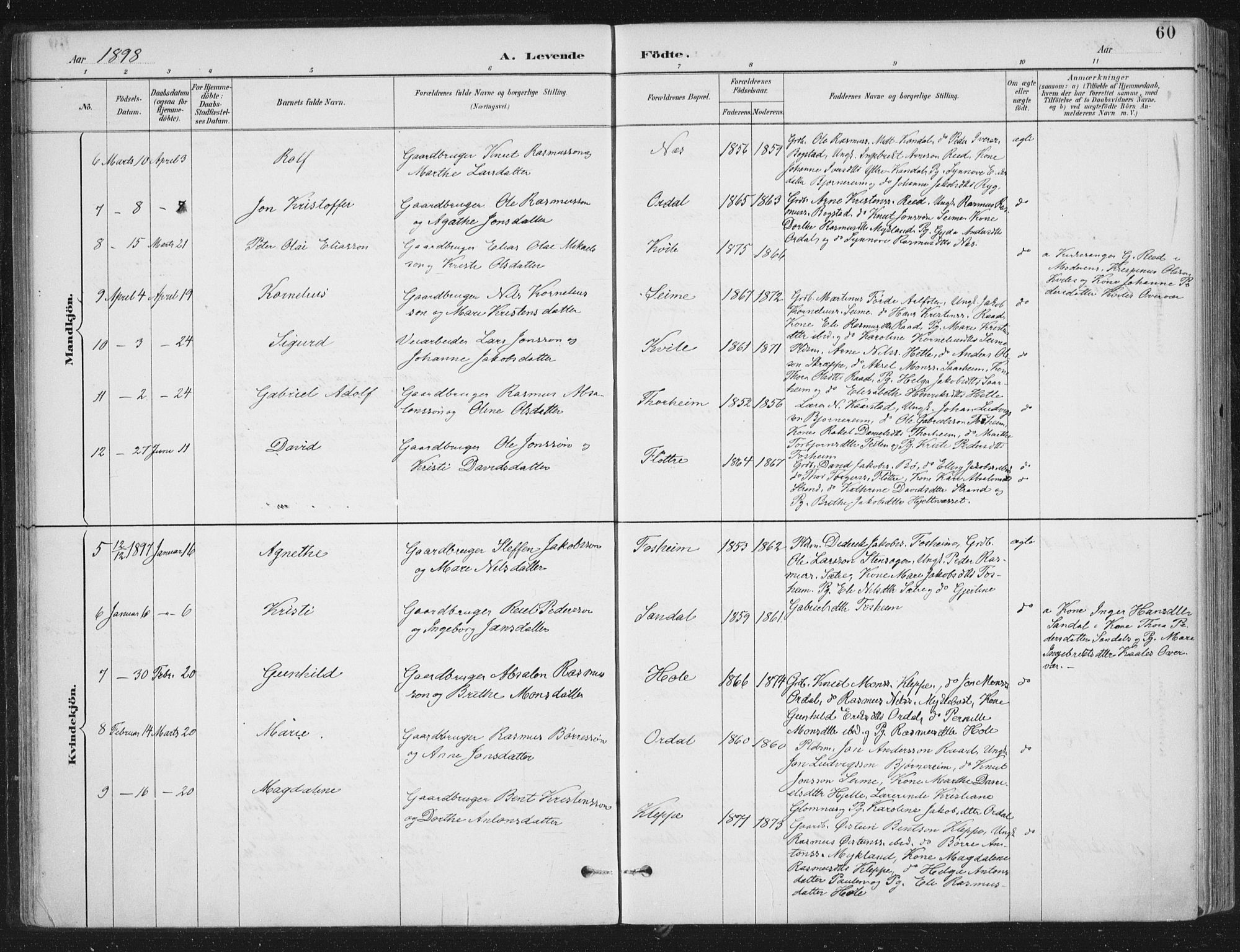 Gloppen sokneprestembete, AV/SAB-A-80101/H/Haa/Haac/L0002: Parish register (official) no. C  2, 1887-1904, p. 60