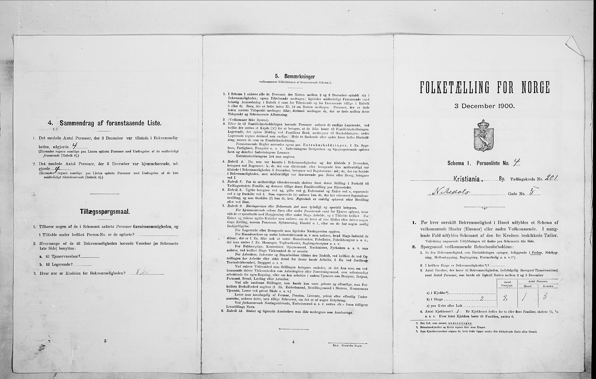 SAO, 1900 census for Kristiania, 1900, p. 64483