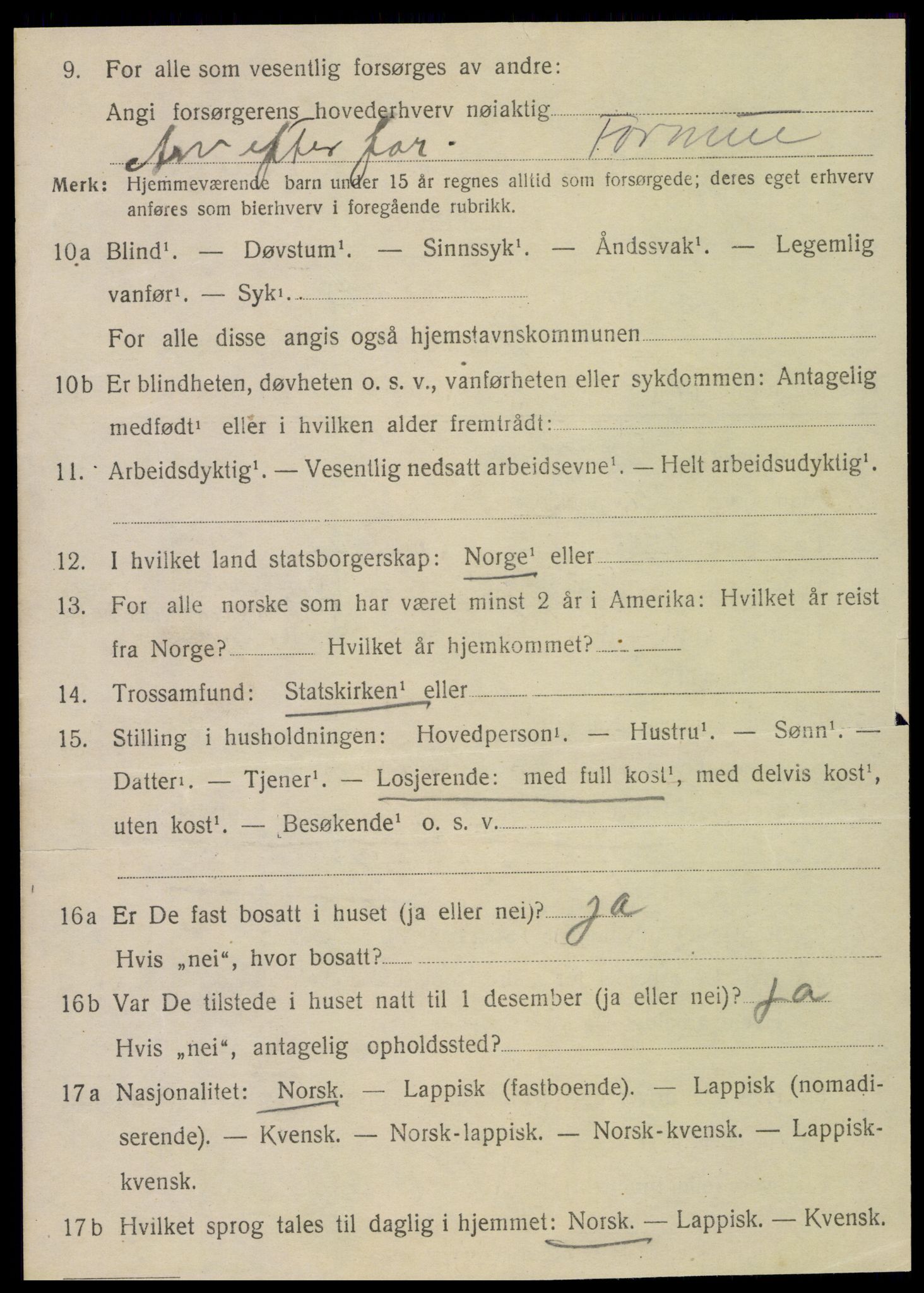 SAT, 1920 census for Leirfjord, 1920, p. 3294