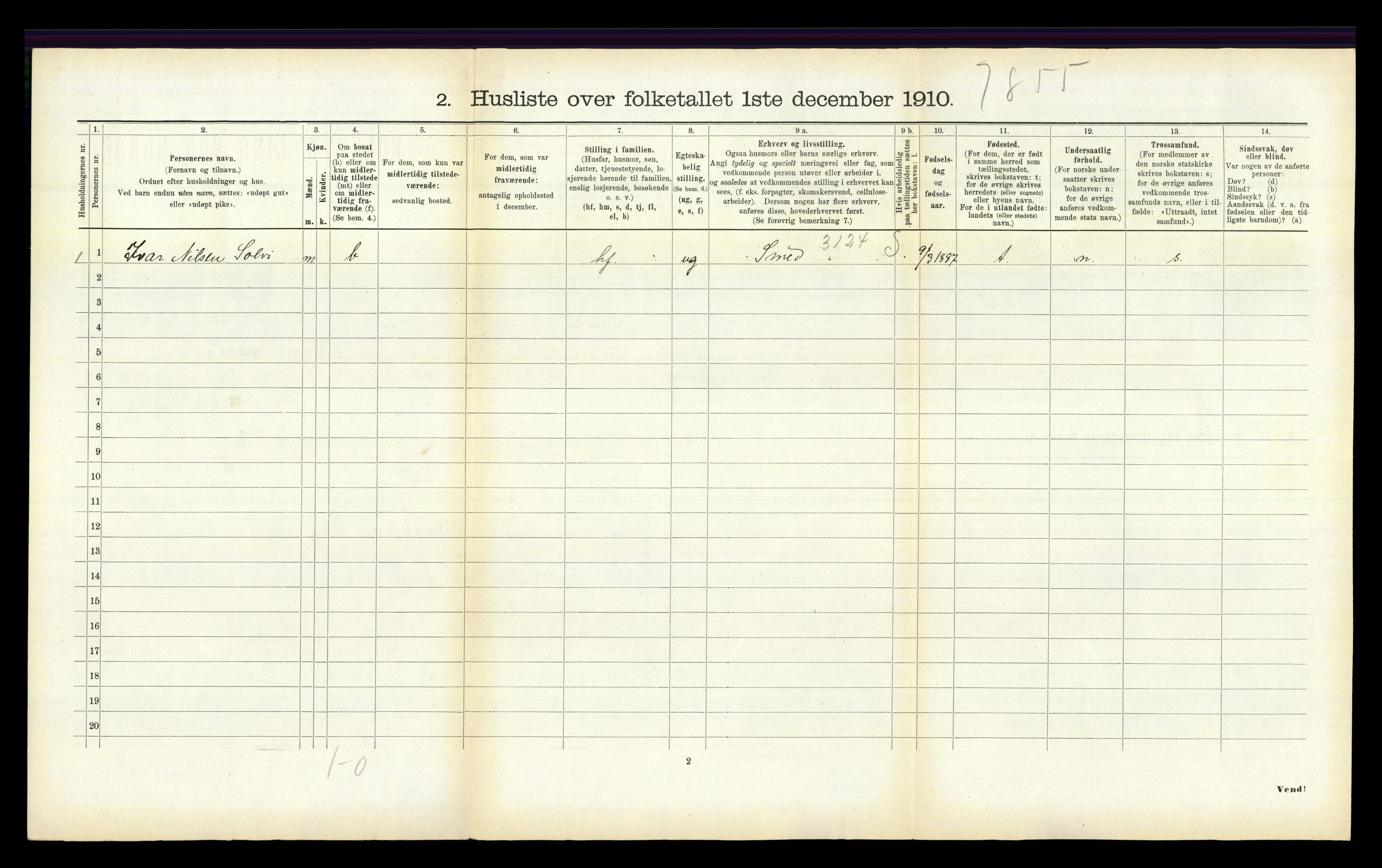 RA, 1910 census for Hafslo, 1910, p. 336