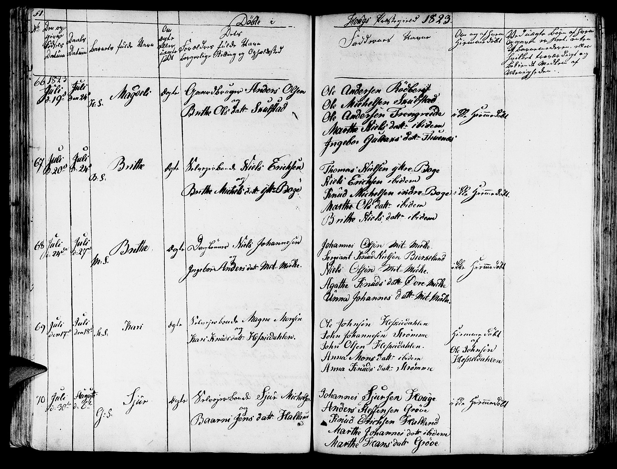 Haus sokneprestembete, SAB/A-75601/H/Haa: Parish register (official) no. A 13, 1821-1827, p. 51