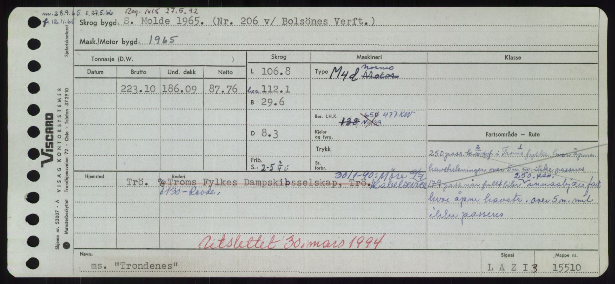 Sjøfartsdirektoratet med forløpere, Skipsmålingen, RA/S-1627/H/Hd/L0039: Fartøy, Ti-Tø, p. 671