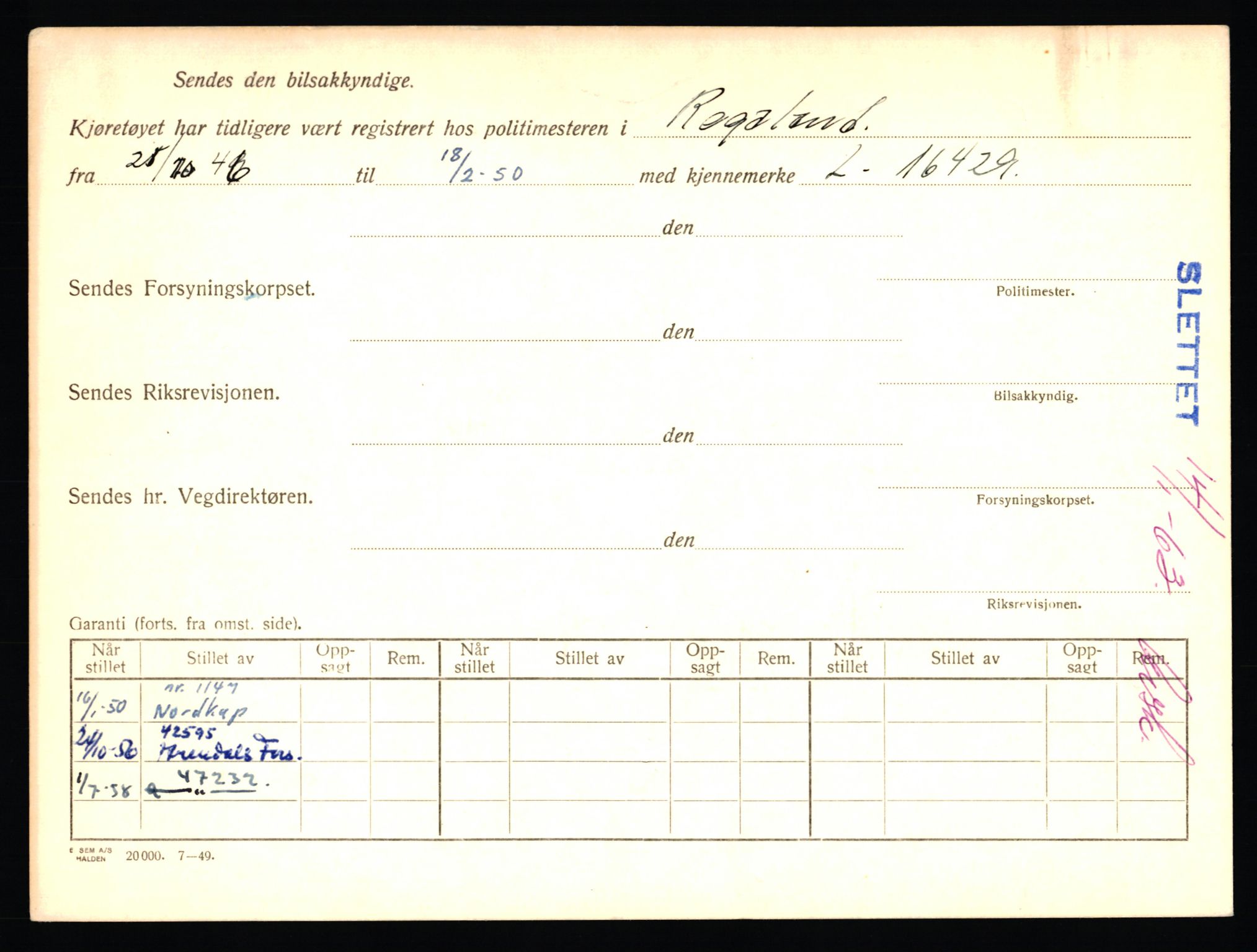 Stavanger trafikkstasjon, AV/SAST-A-101942/0/F/L0042: L-24600 - L-25233, 1930-1971, p. 194