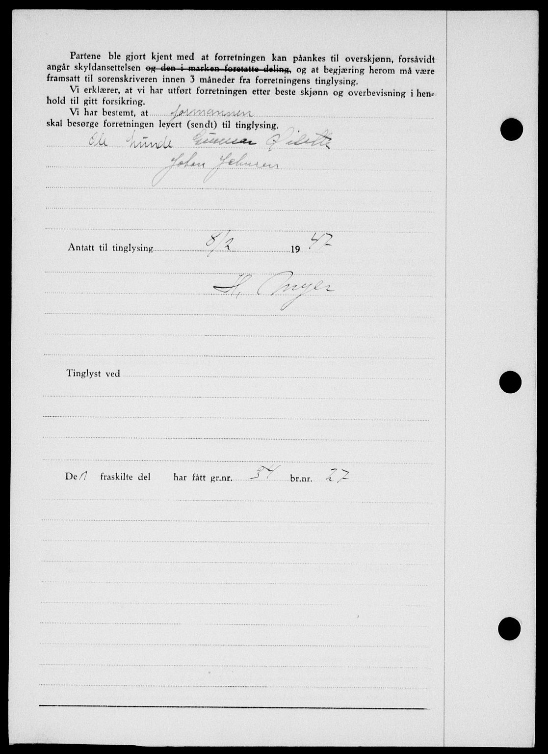 Onsøy sorenskriveri, SAO/A-10474/G/Ga/Gab/L0018: Mortgage book no. II A-18, 1946-1947, Diary no: : 335/1947
