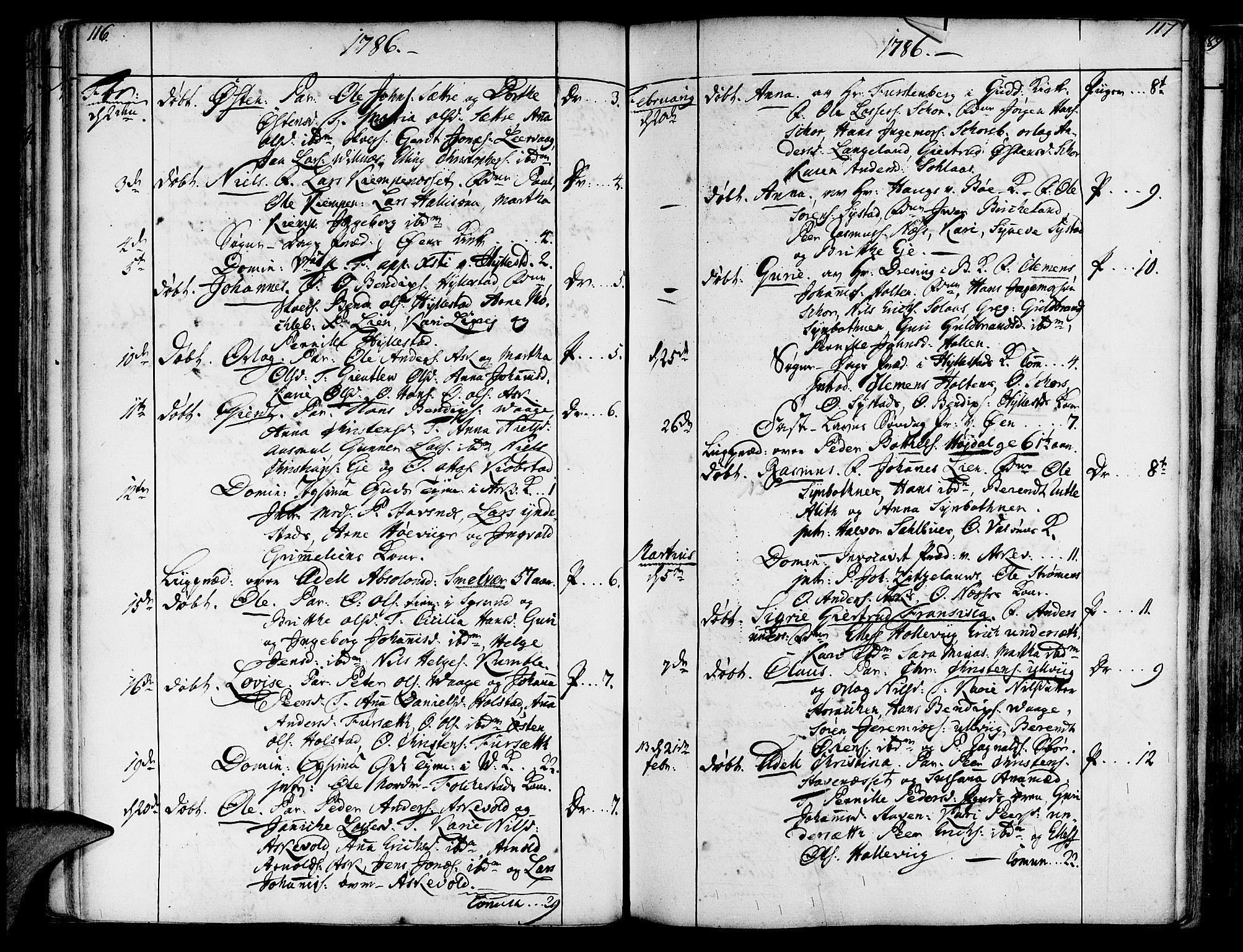 Askvoll sokneprestembete, AV/SAB-A-79501/H/Haa/Haaa/L0009: Parish register (official) no. A 9, 1776-1821, p. 116-117