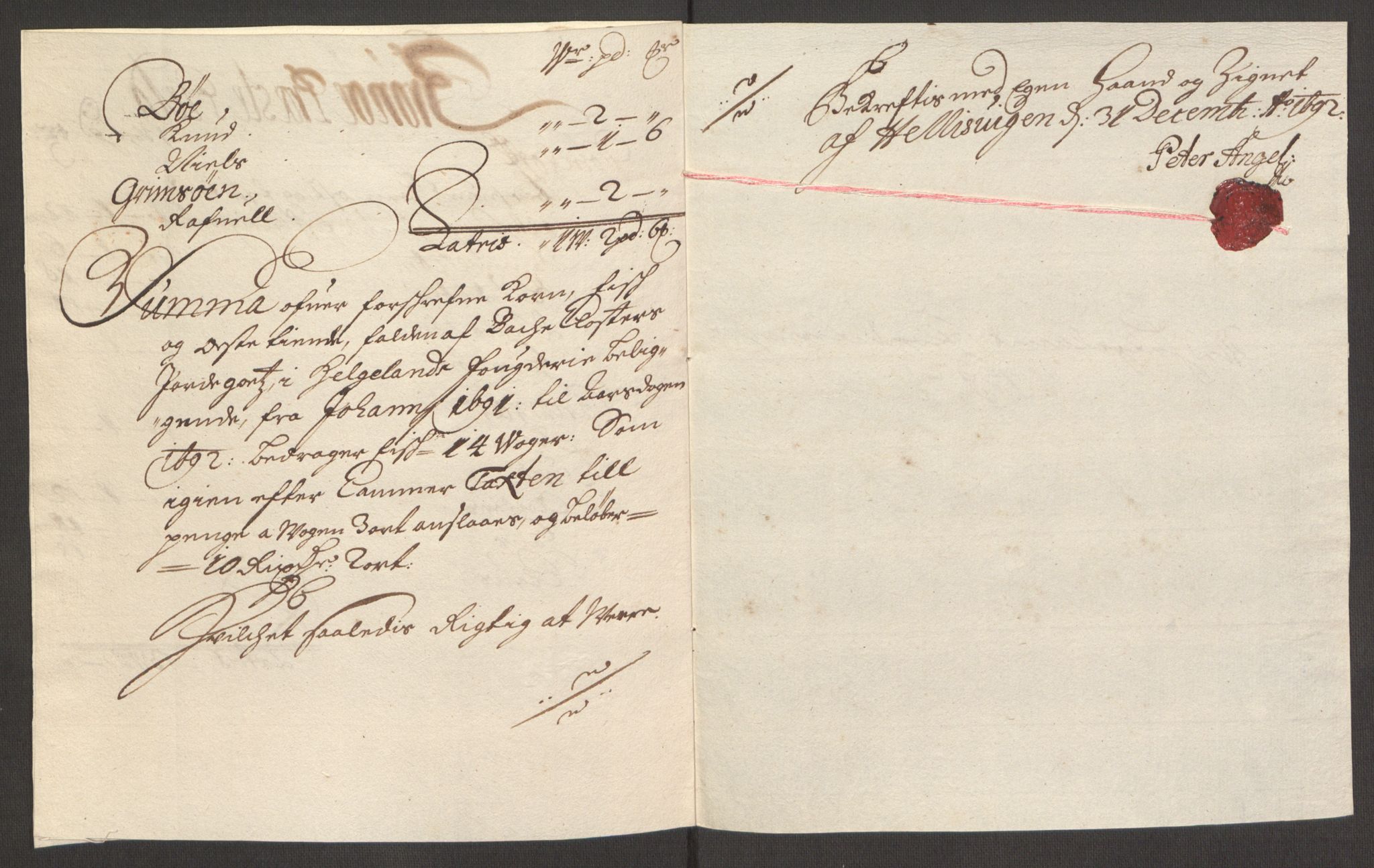 Rentekammeret inntil 1814, Reviderte regnskaper, Fogderegnskap, AV/RA-EA-4092/R65/L4504: Fogderegnskap Helgeland, 1691-1692, p. 276