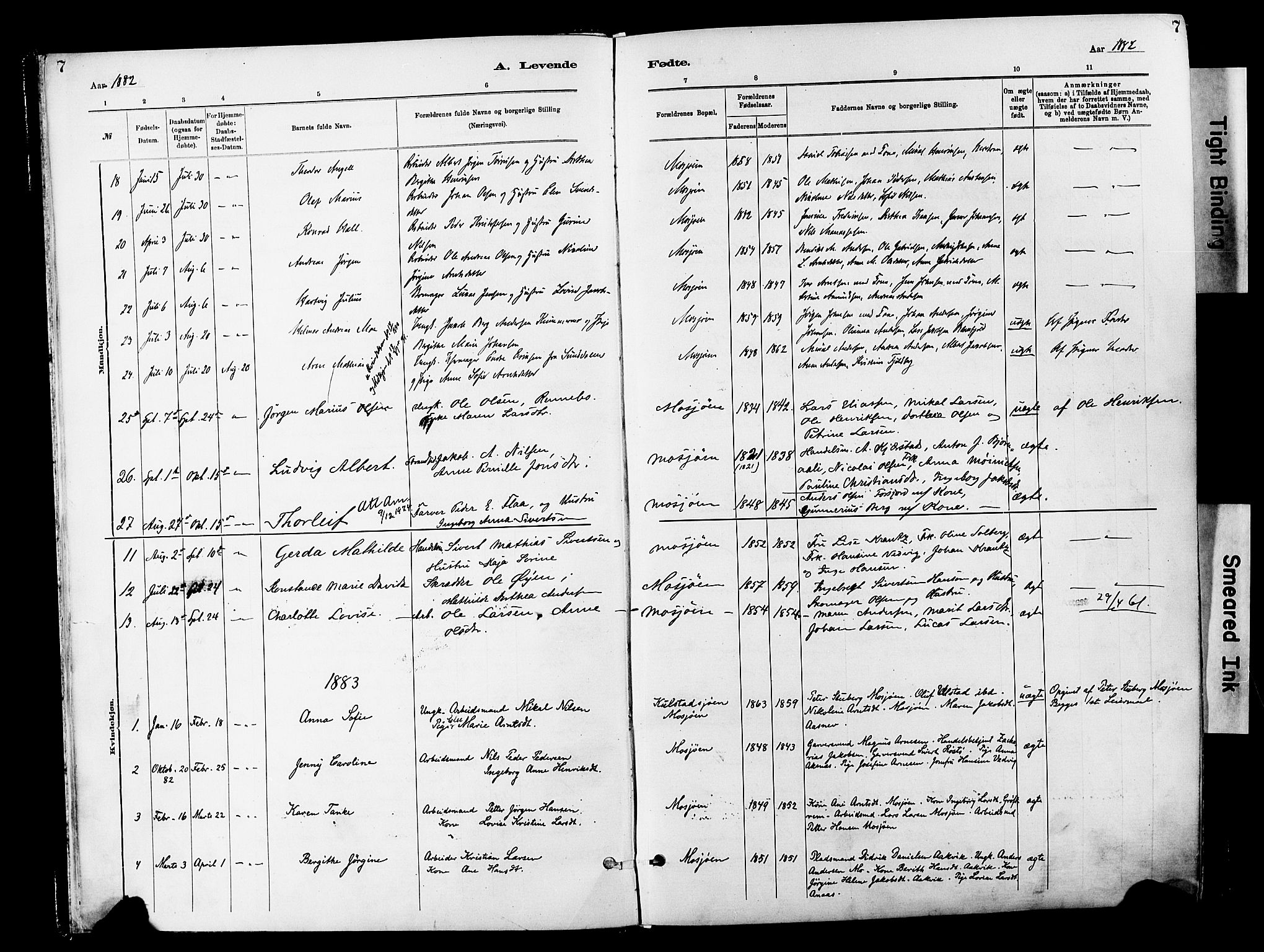 Ministerialprotokoller, klokkerbøker og fødselsregistre - Nordland, SAT/A-1459/820/L0296: Parish register (official) no. 820A17, 1880-1903, p. 7