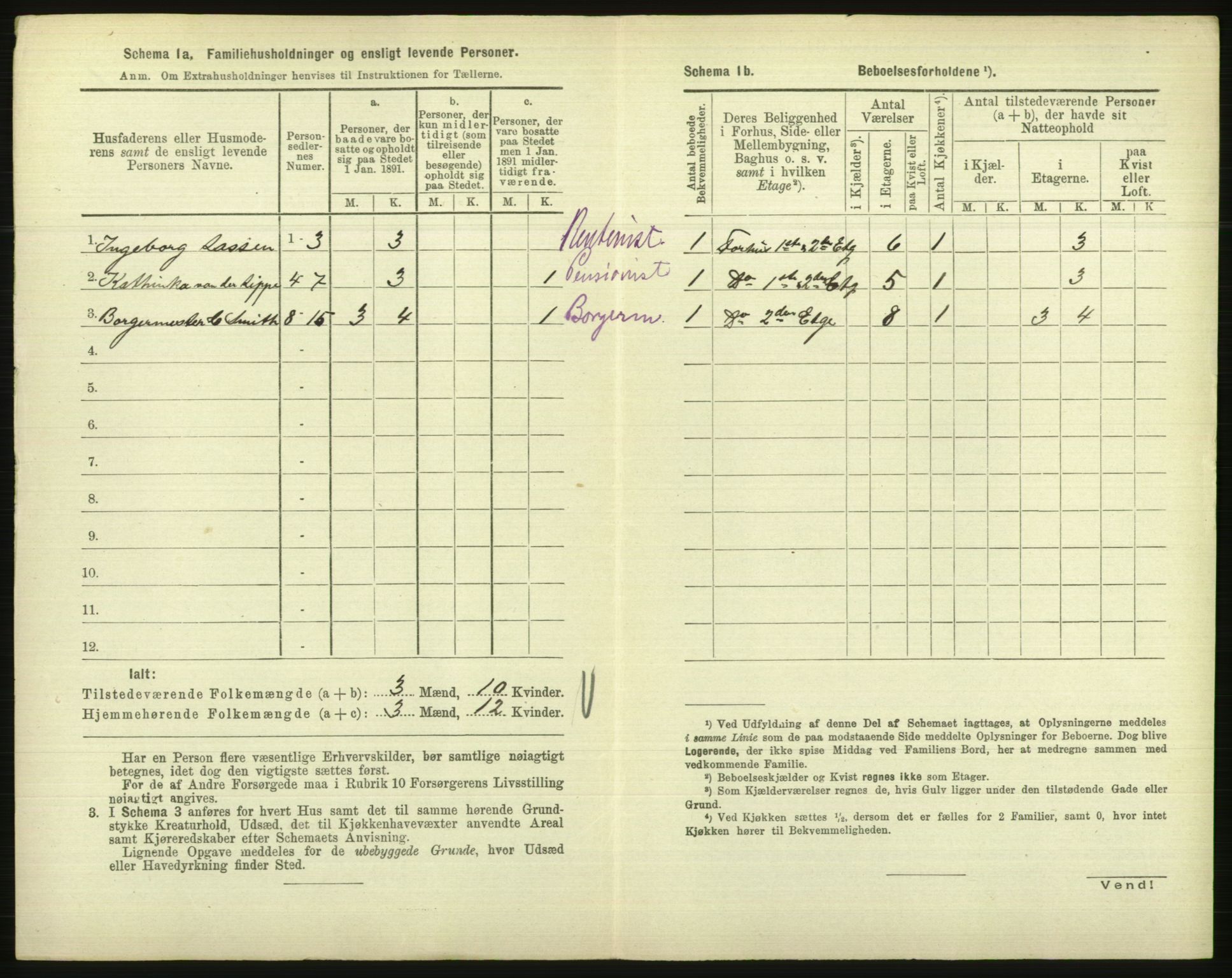 RA, 1891 census for 1001 Kristiansand, 1891, p. 315