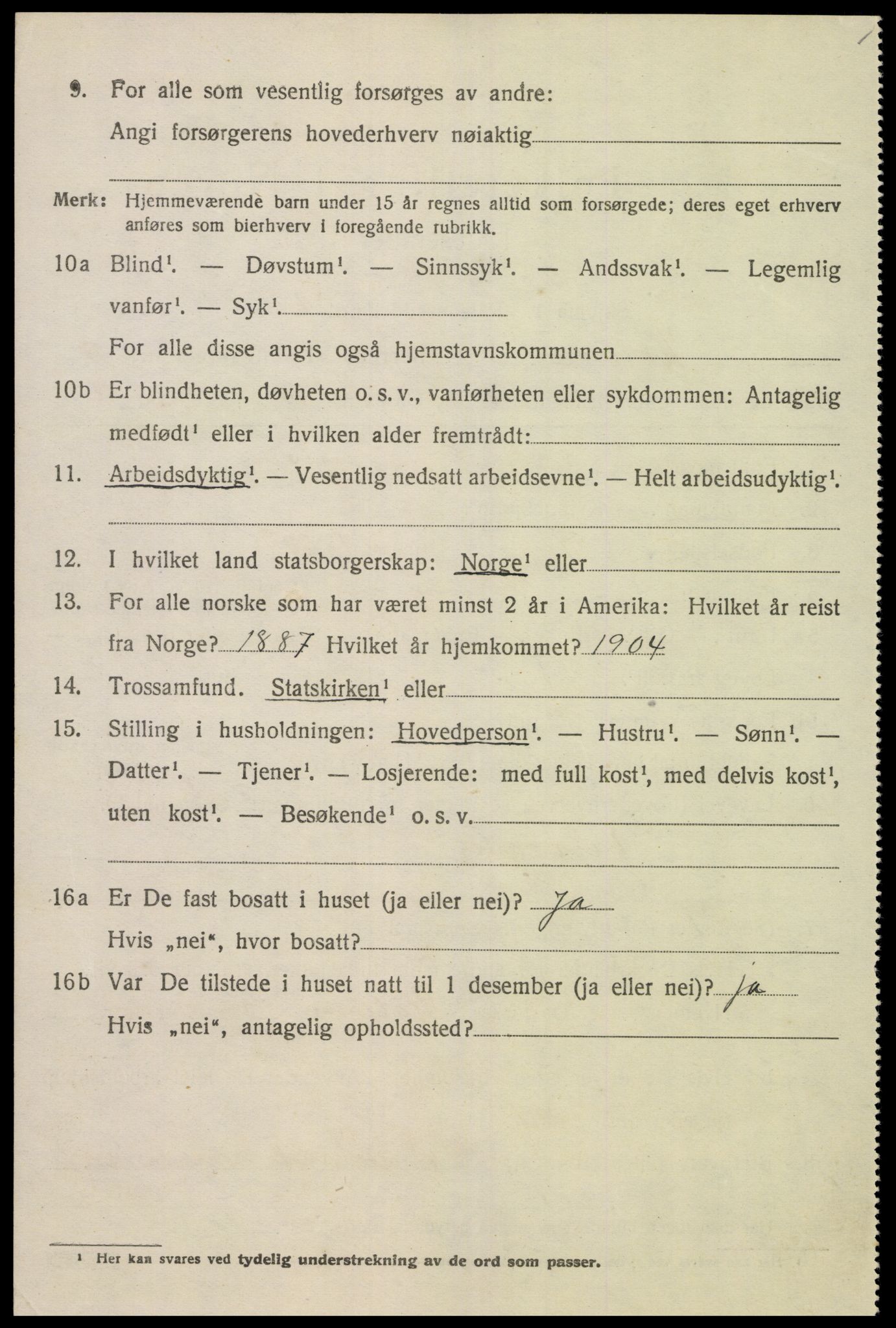 SAK, 1920 census for Holum, 1920, p. 1614