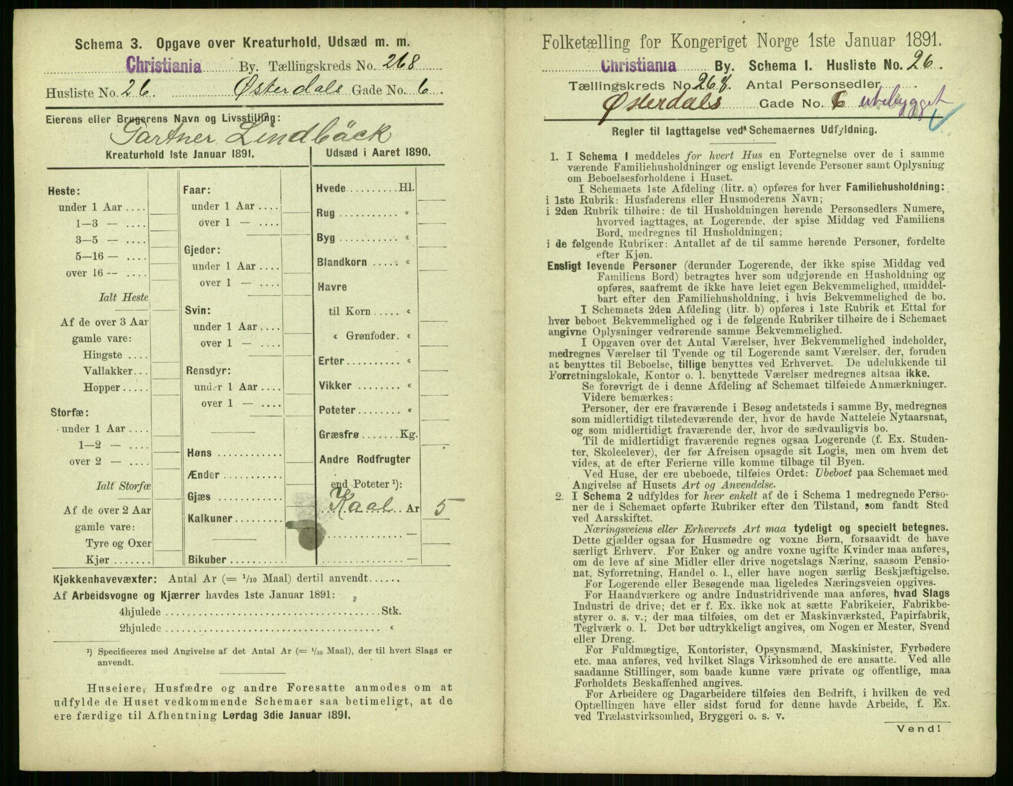 RA, 1891 census for 0301 Kristiania, 1891, p. 162033