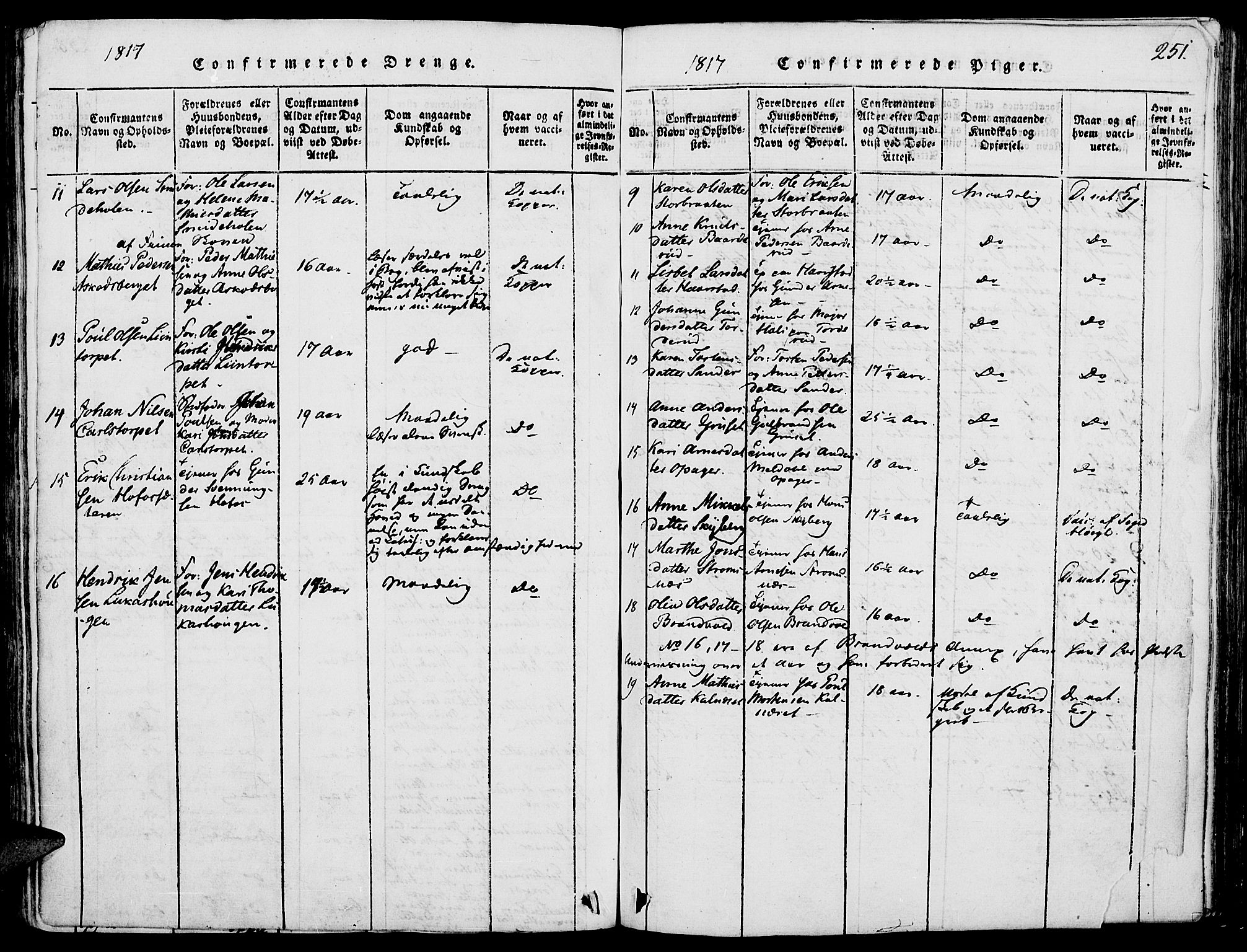 Grue prestekontor, AV/SAH-PREST-036/H/Ha/Haa/L0006: Parish register (official) no. 6, 1814-1830, p. 251