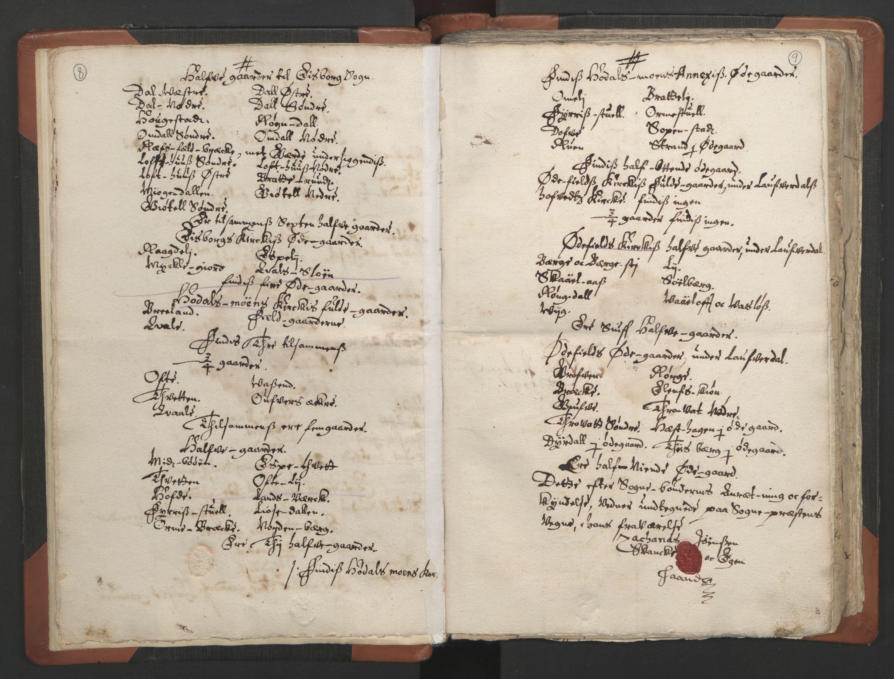 RA, Vicar's Census 1664-1666, no. 12: Øvre Telemark deanery, Nedre Telemark deanery and Bamble deanery, 1664-1666, p. 8-9