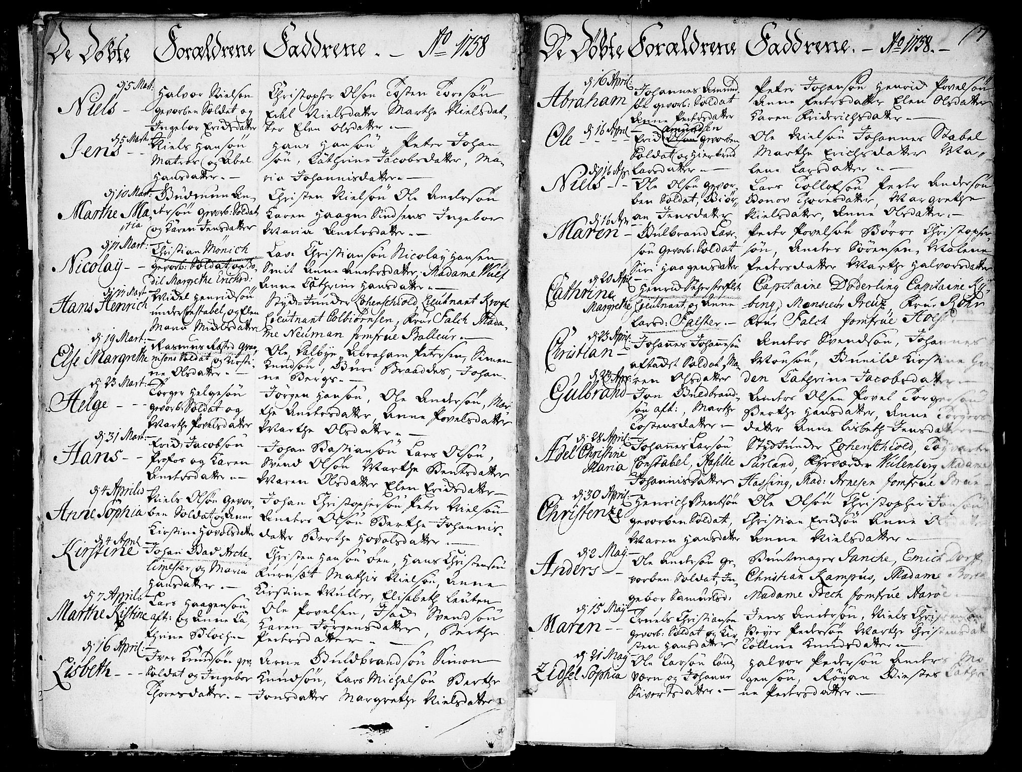 Garnisonsmenigheten Kirkebøker, SAO/A-10846/F/Fa/L0002: Parish register (official) no. 2, 1757-1776, p. 7