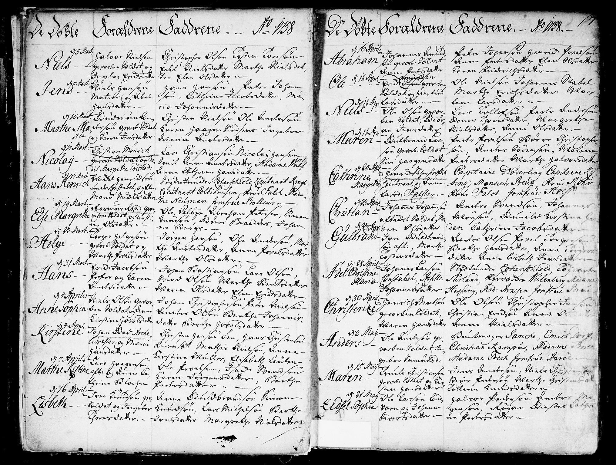 Garnisonsmenigheten Kirkebøker, AV/SAO-A-10846/F/Fa/L0002: Parish register (official) no. 2, 1757-1776, p. 7