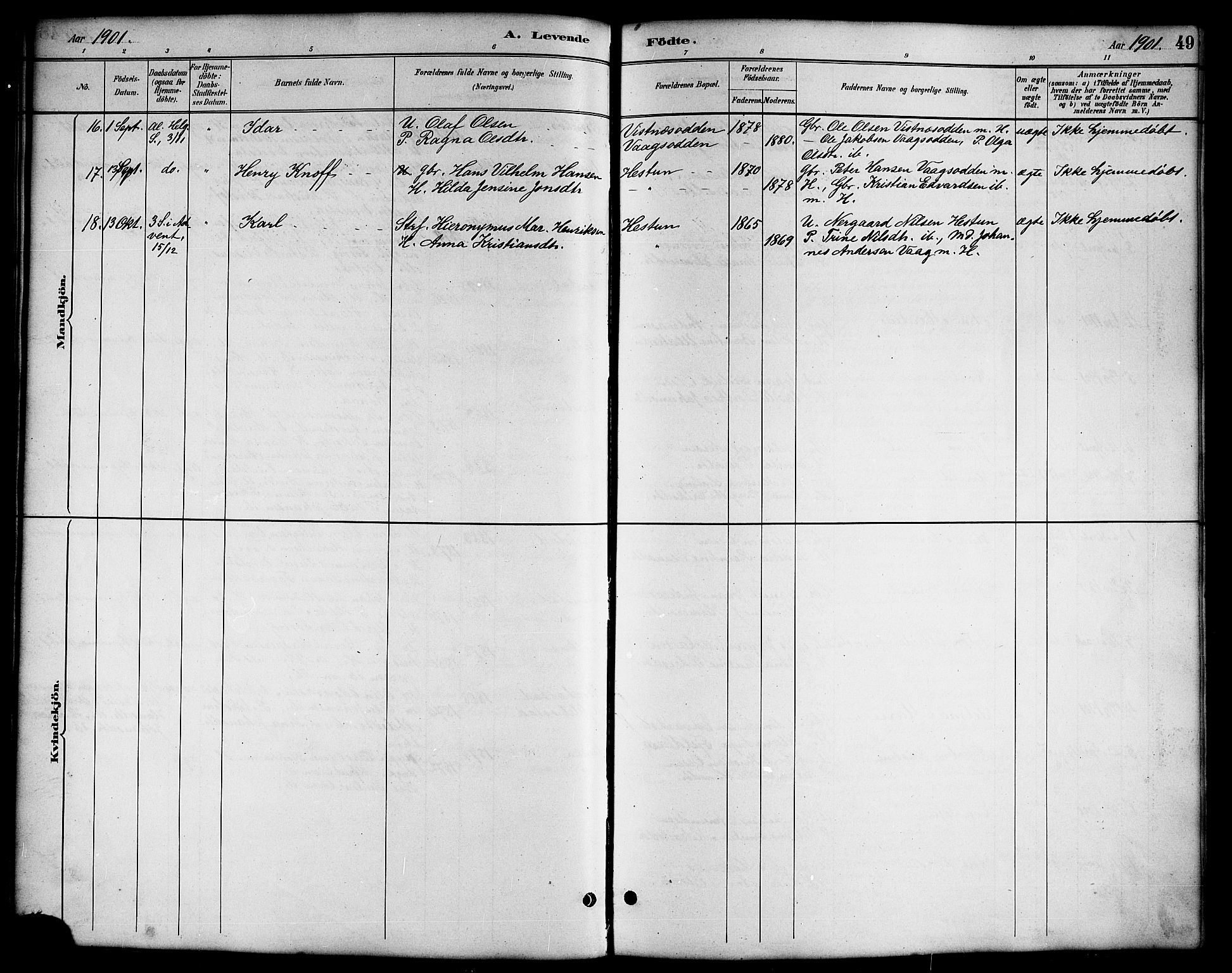 Ministerialprotokoller, klokkerbøker og fødselsregistre - Nordland, AV/SAT-A-1459/819/L0277: Parish register (copy) no. 819C03, 1888-1917, p. 49