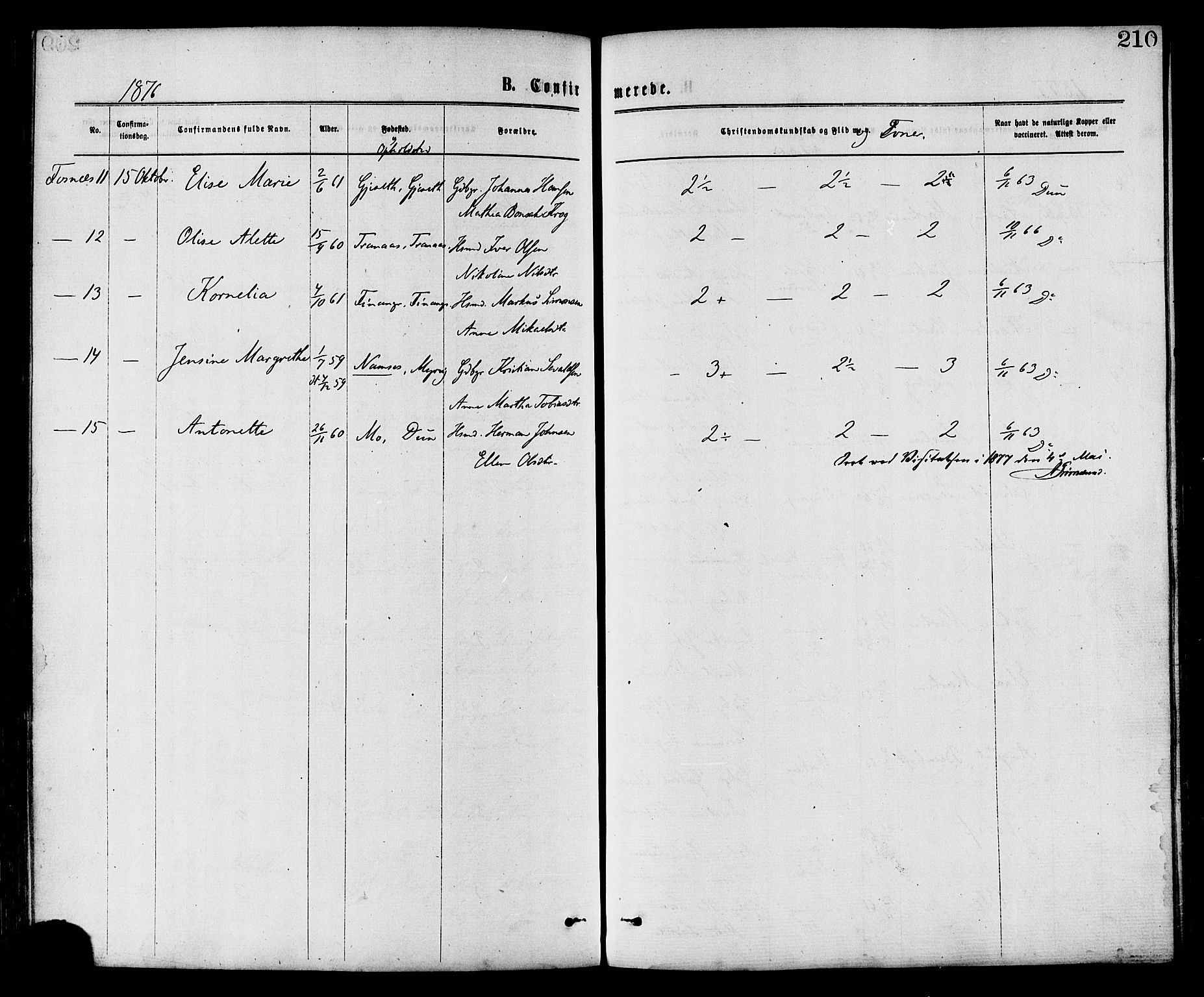 Ministerialprotokoller, klokkerbøker og fødselsregistre - Nord-Trøndelag, SAT/A-1458/773/L0616: Parish register (official) no. 773A07, 1870-1887, p. 210