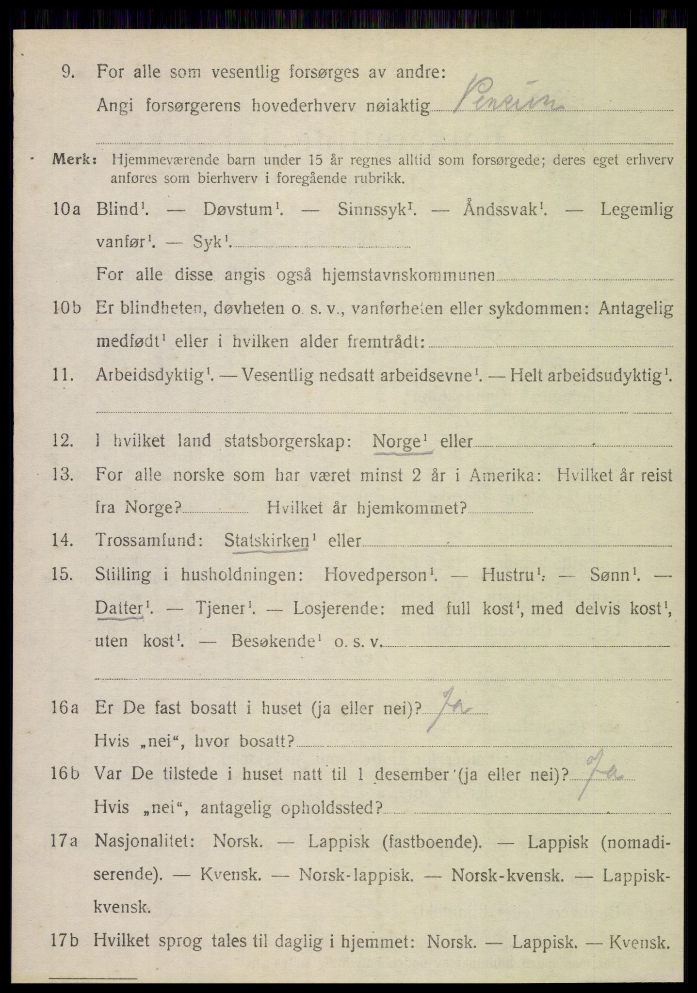 SAT, 1920 census for Hemnes, 1920, p. 5931