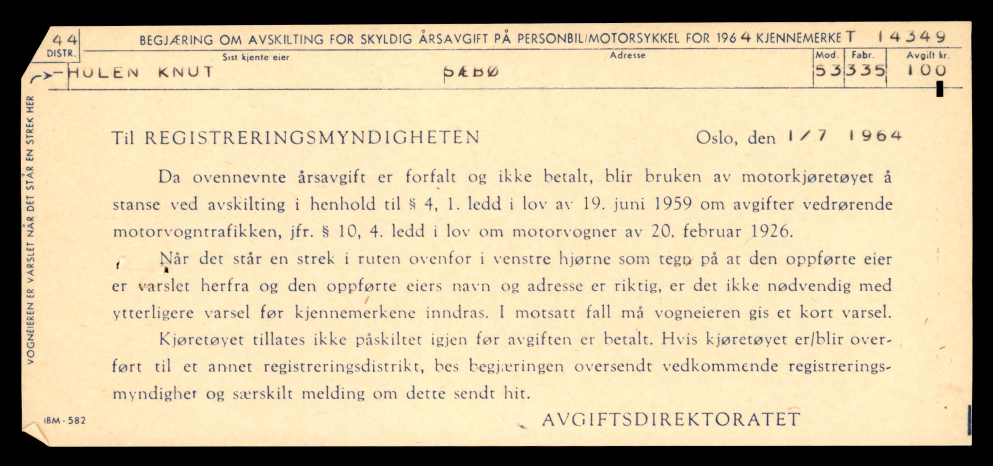 Møre og Romsdal vegkontor - Ålesund trafikkstasjon, AV/SAT-A-4099/F/Fe/L0045: Registreringskort for kjøretøy T 14320 - T 14444, 1927-1998, p. 753