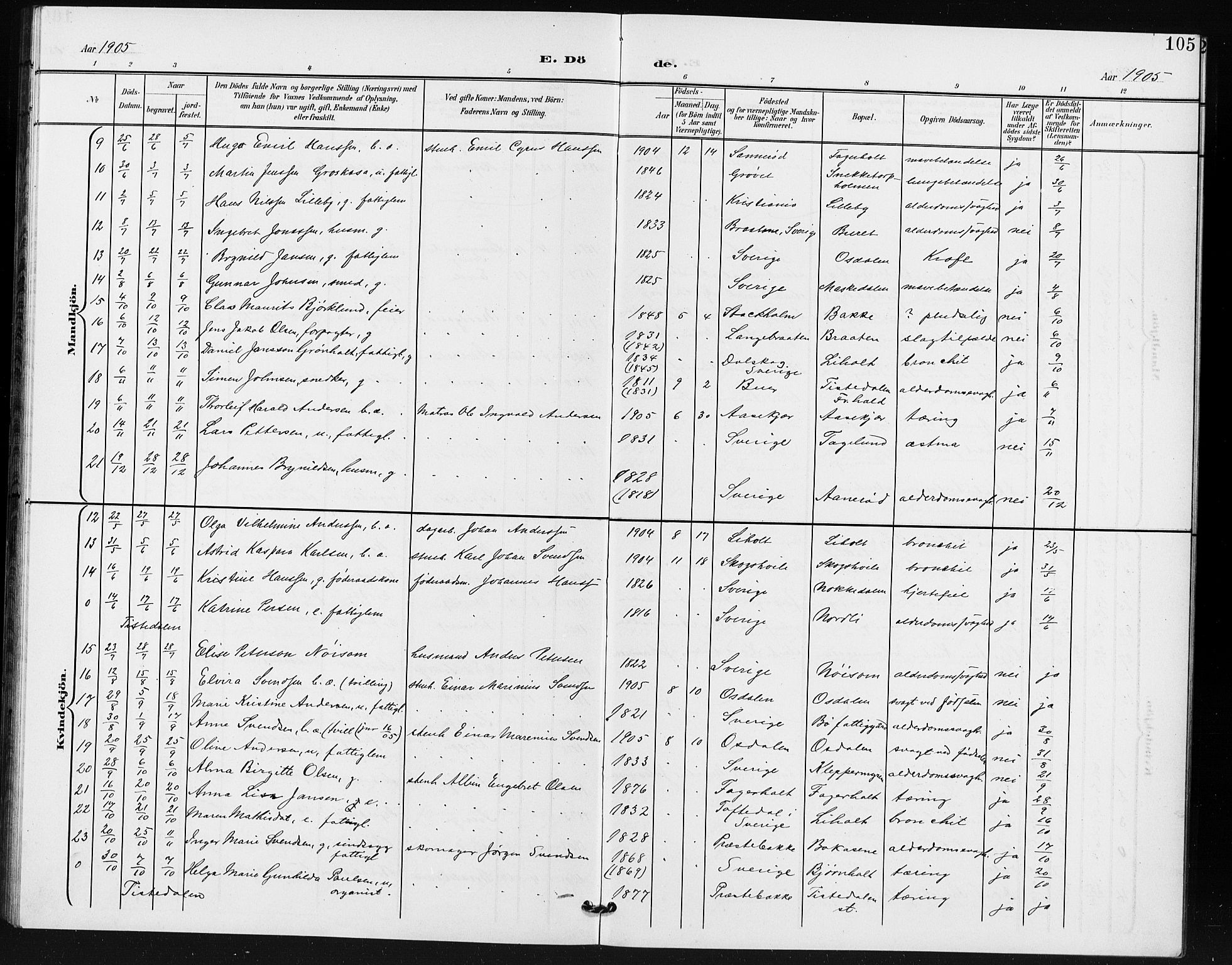 Idd prestekontor Kirkebøker, AV/SAO-A-10911/G/Gb/L0001: Parish register (copy) no. II 1, 1901-1907, p. 105