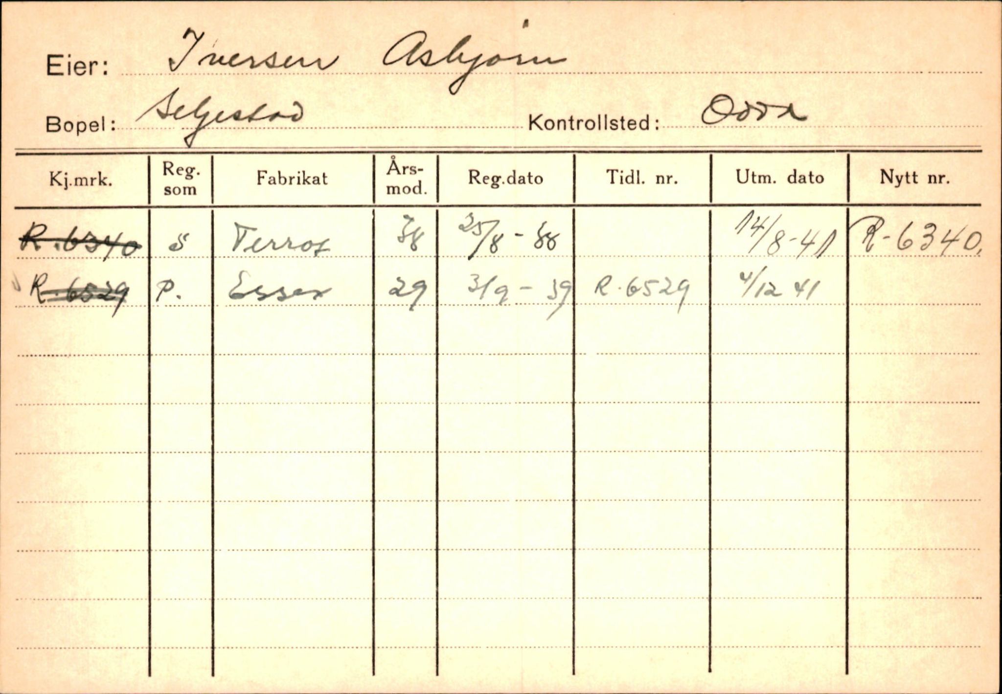 Statens vegvesen, Hordaland vegkontor, AV/SAB-A-5201/2/Hc/L0002: Eierkort Hardanger - I-P, 1928-1960, p. 14