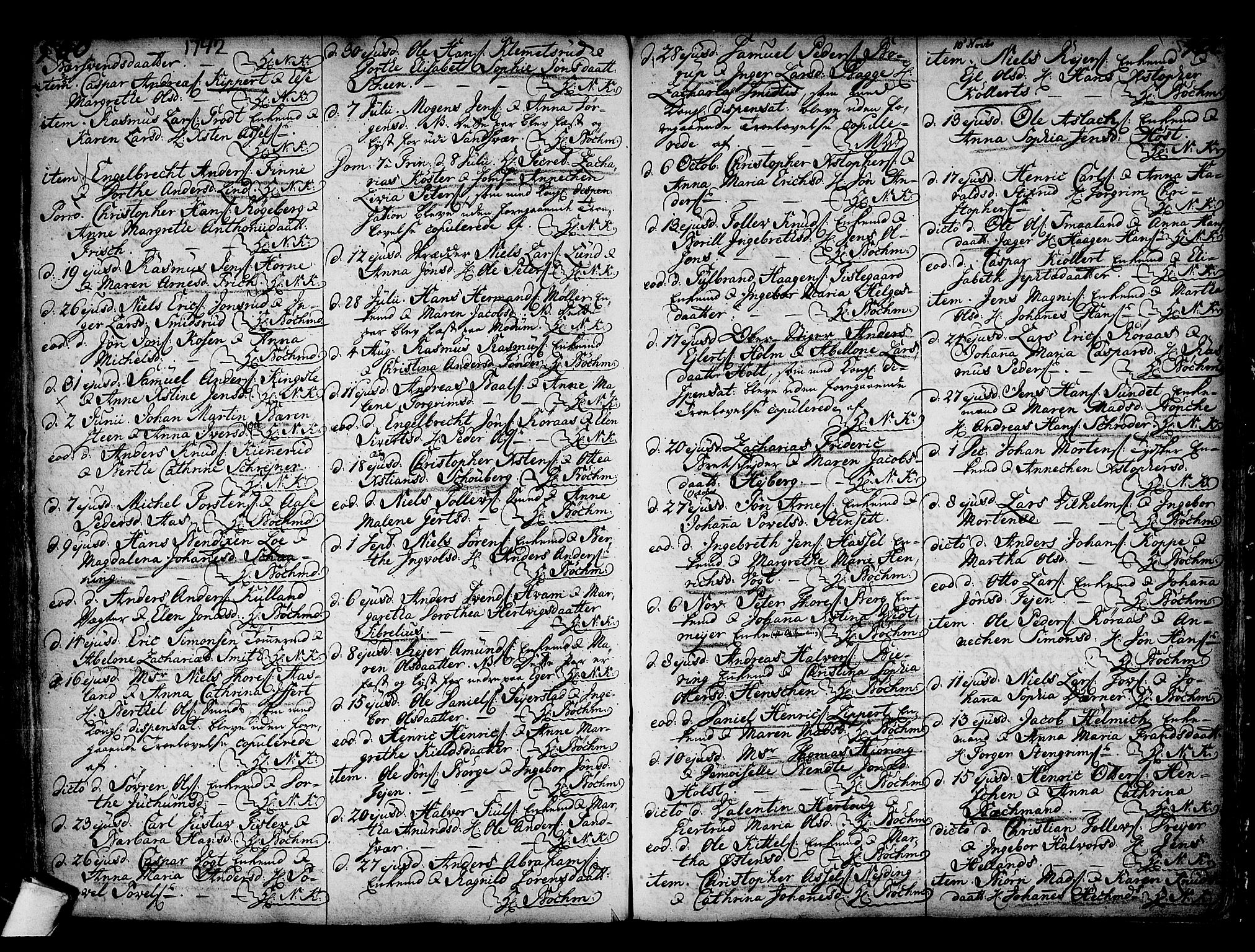 Kongsberg kirkebøker, SAKO/A-22/F/Fa/L0002: Parish register (official) no. I 2, 1721-1743, p. 500-501