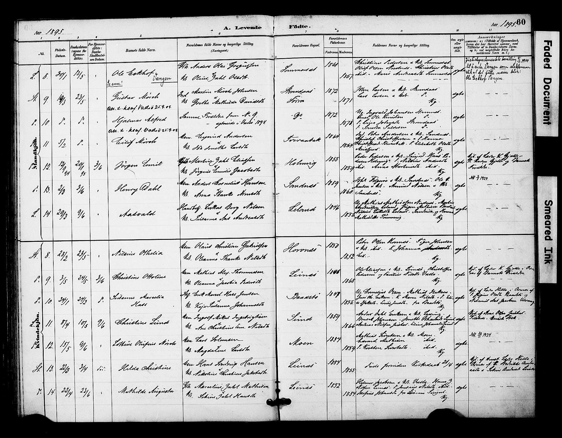 Ministerialprotokoller, klokkerbøker og fødselsregistre - Nordland, AV/SAT-A-1459/831/L0471: Parish register (official) no. 831A02, 1886-1901, p. 60