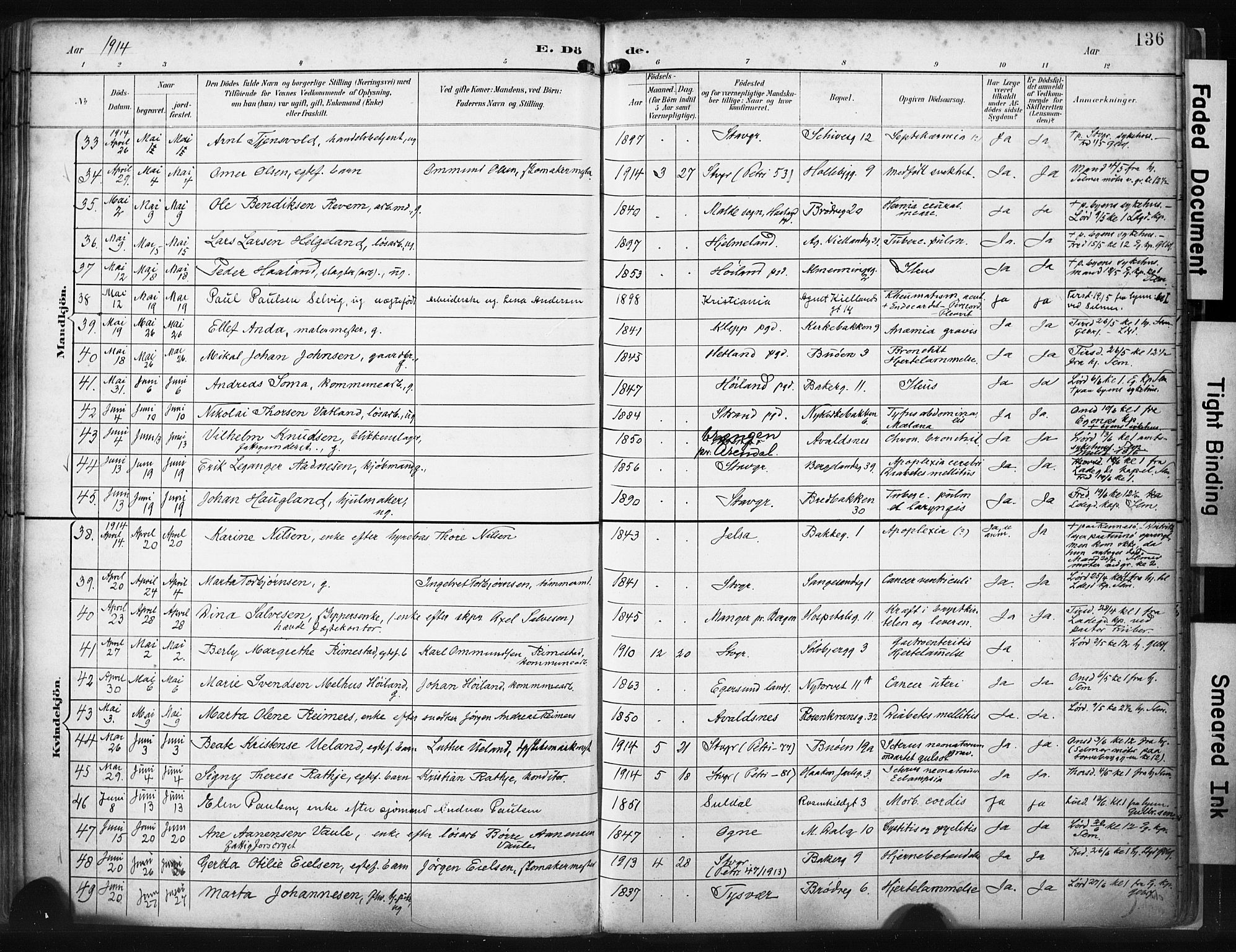 St. Petri sokneprestkontor, AV/SAST-A-101813/001/30/30BA/L0022: Parish register (official) no. A 22, 1895-1919, p. 136