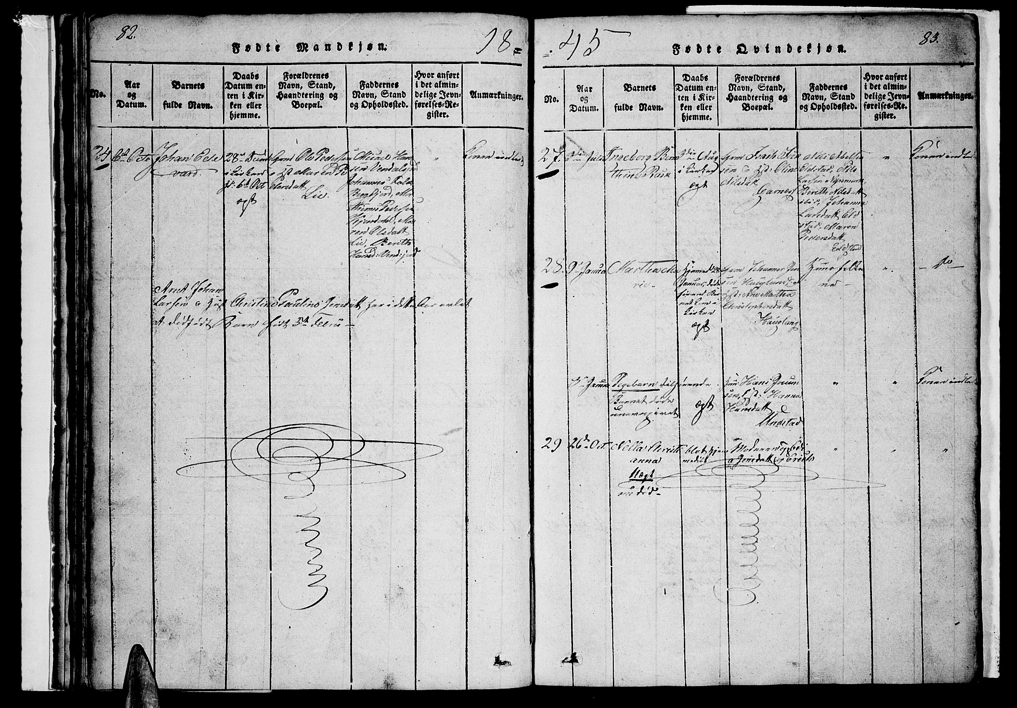 Ministerialprotokoller, klokkerbøker og fødselsregistre - Nordland, AV/SAT-A-1459/880/L1139: Parish register (copy) no. 880C01, 1836-1857, p. 82-83