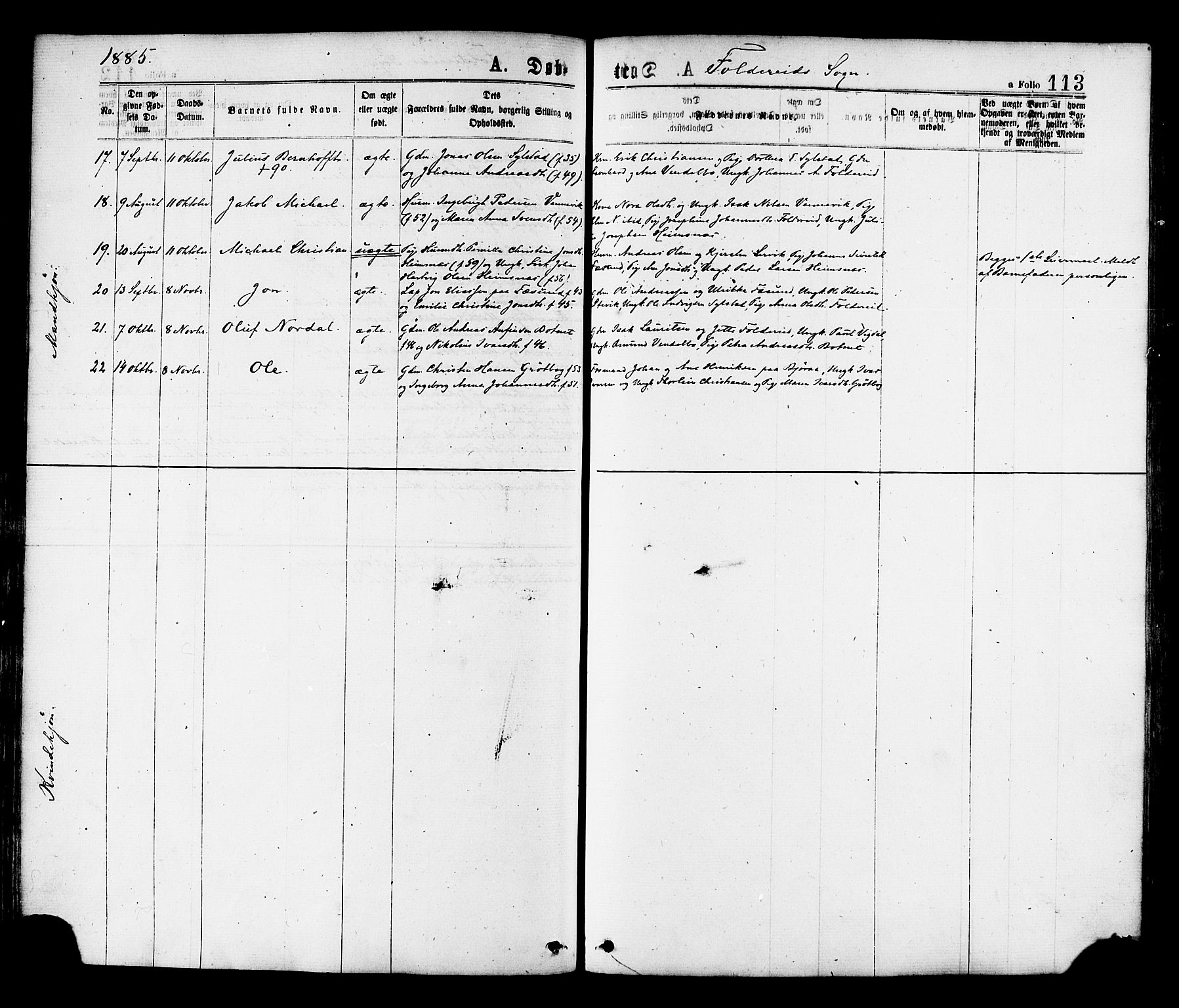 Ministerialprotokoller, klokkerbøker og fødselsregistre - Nord-Trøndelag, SAT/A-1458/780/L0642: Parish register (official) no. 780A07 /2, 1878-1885, p. 113