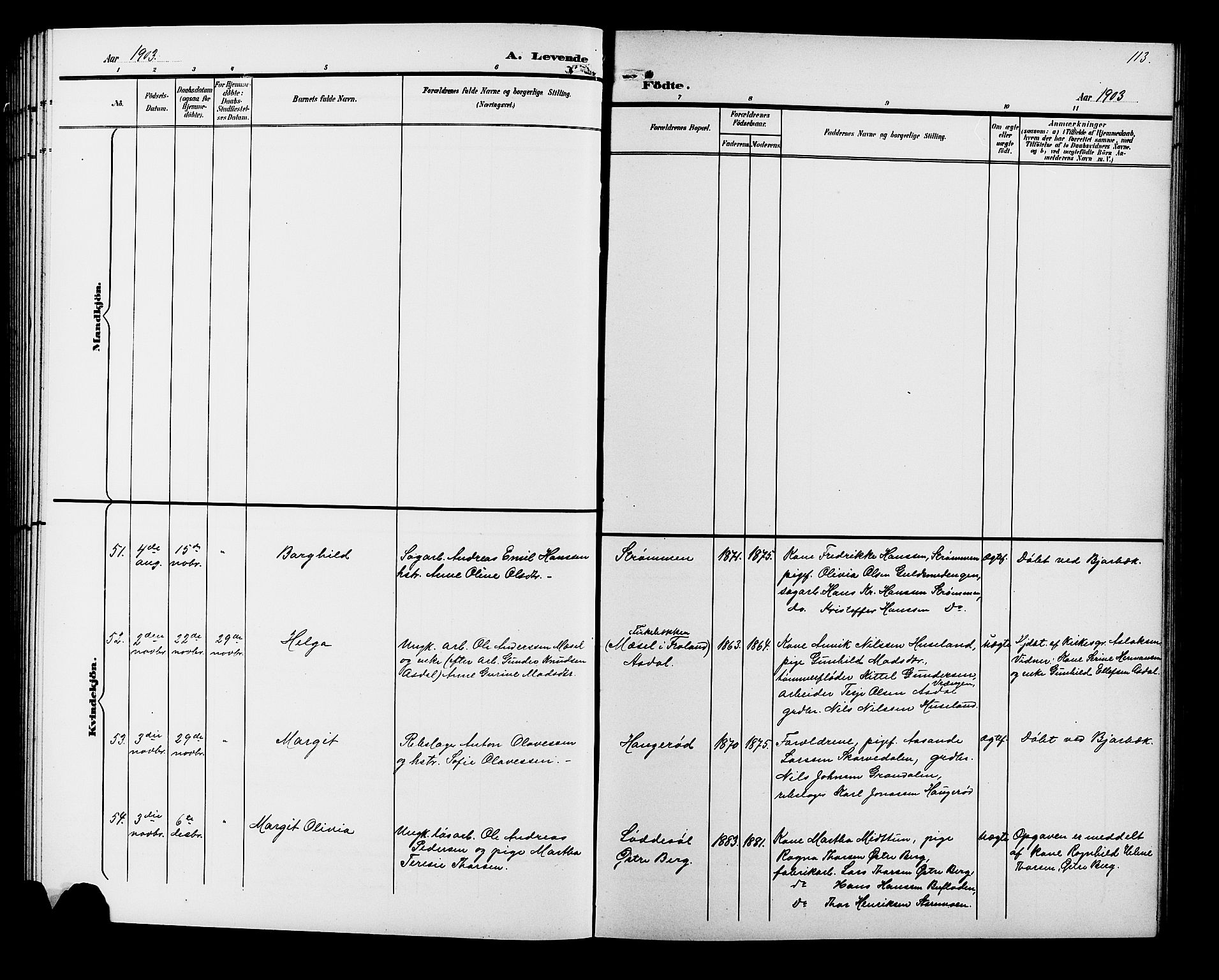 Øyestad sokneprestkontor, SAK/1111-0049/F/Fb/L0010: Parish register (copy) no. B 10, 1897-1906, p. 113