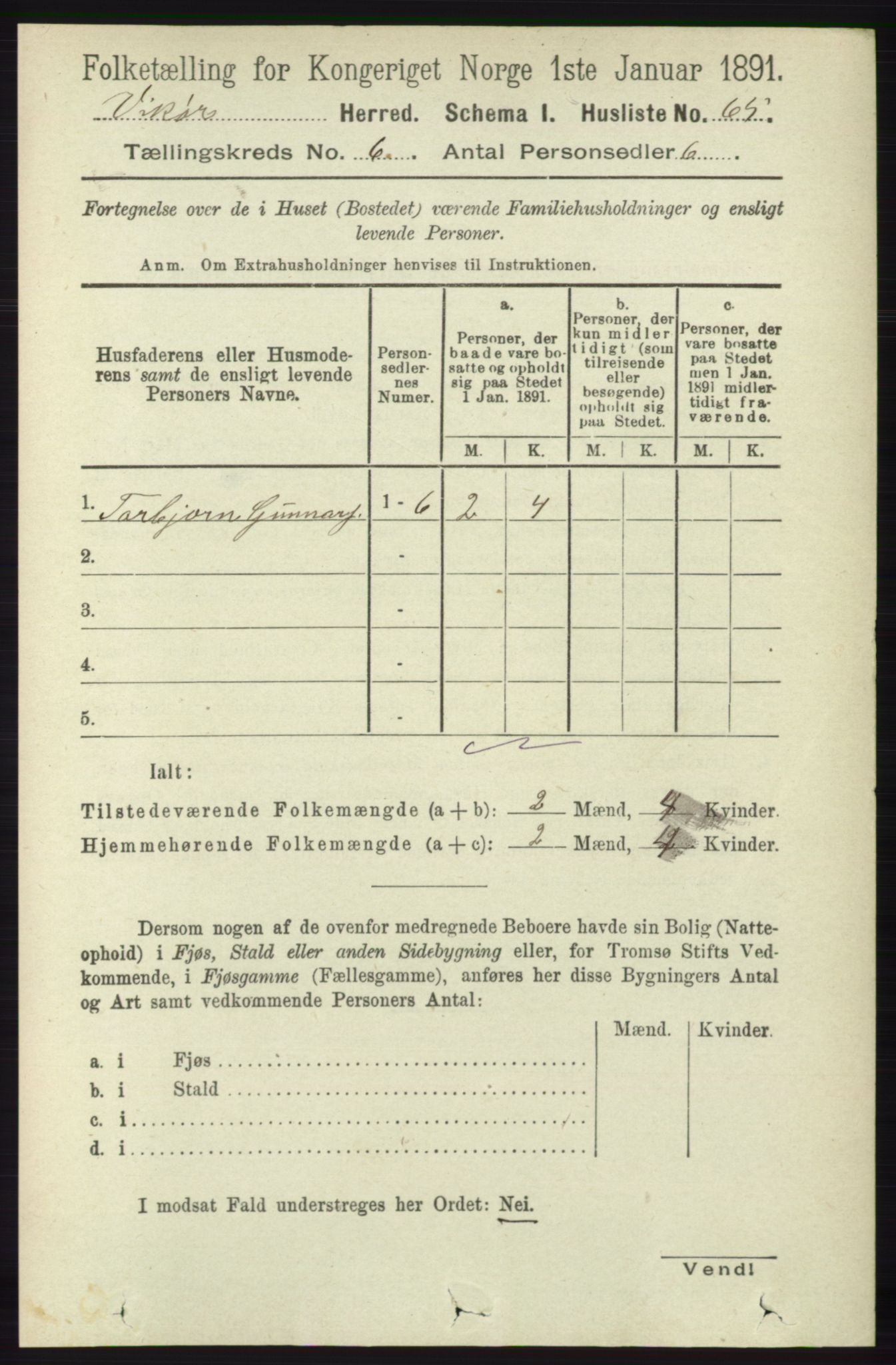 RA, 1891 census for 1238 Vikør, 1891, p. 1806