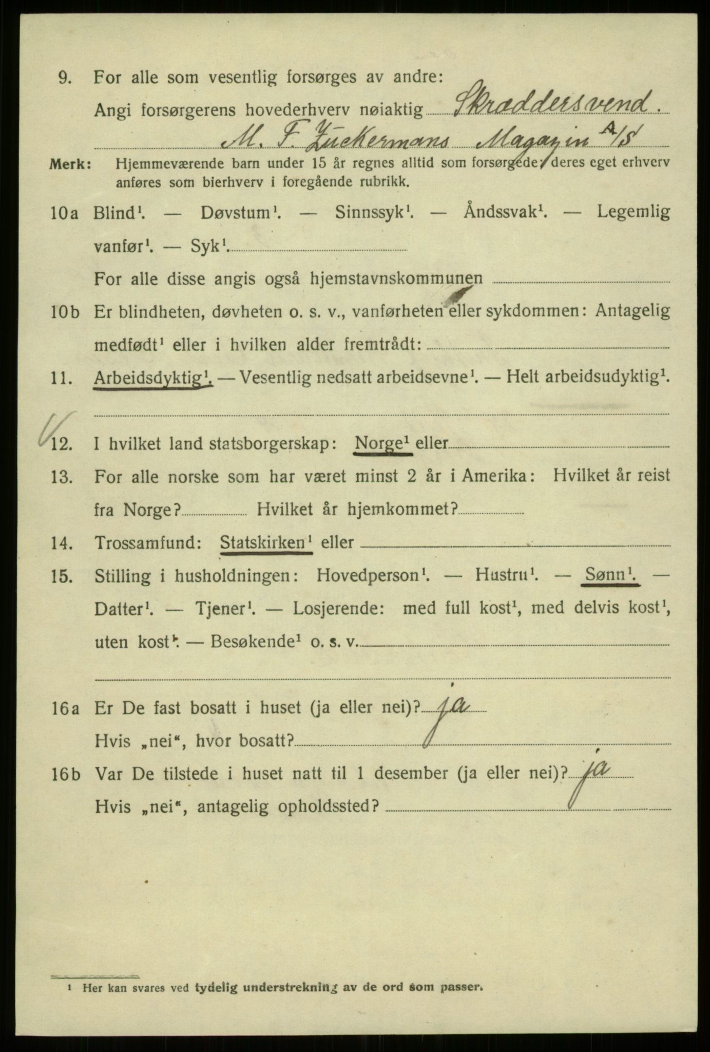 SAB, 1920 census for Bergen, 1920, p. 197497