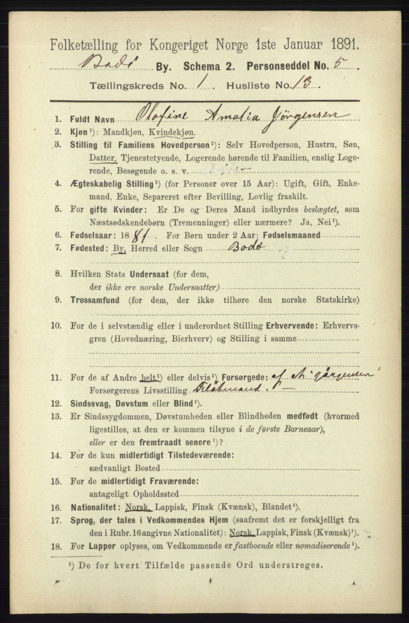 RA, 1891 census for 1804 Bodø, 1891, p. 283