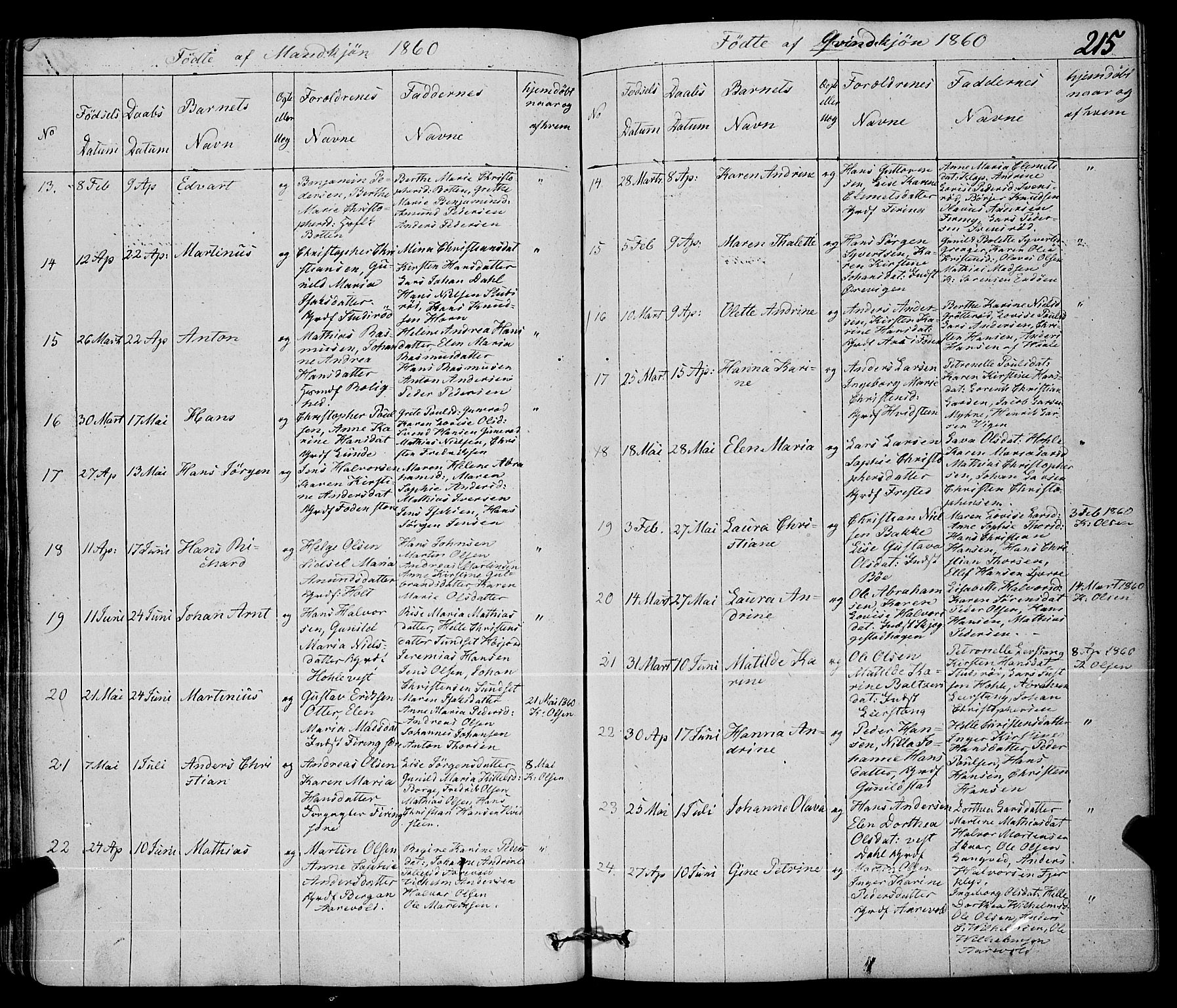 Ramnes kirkebøker, SAKO/A-314/F/Fa/L0005: Parish register (official) no. I 5, 1841-1861, p. 214-215