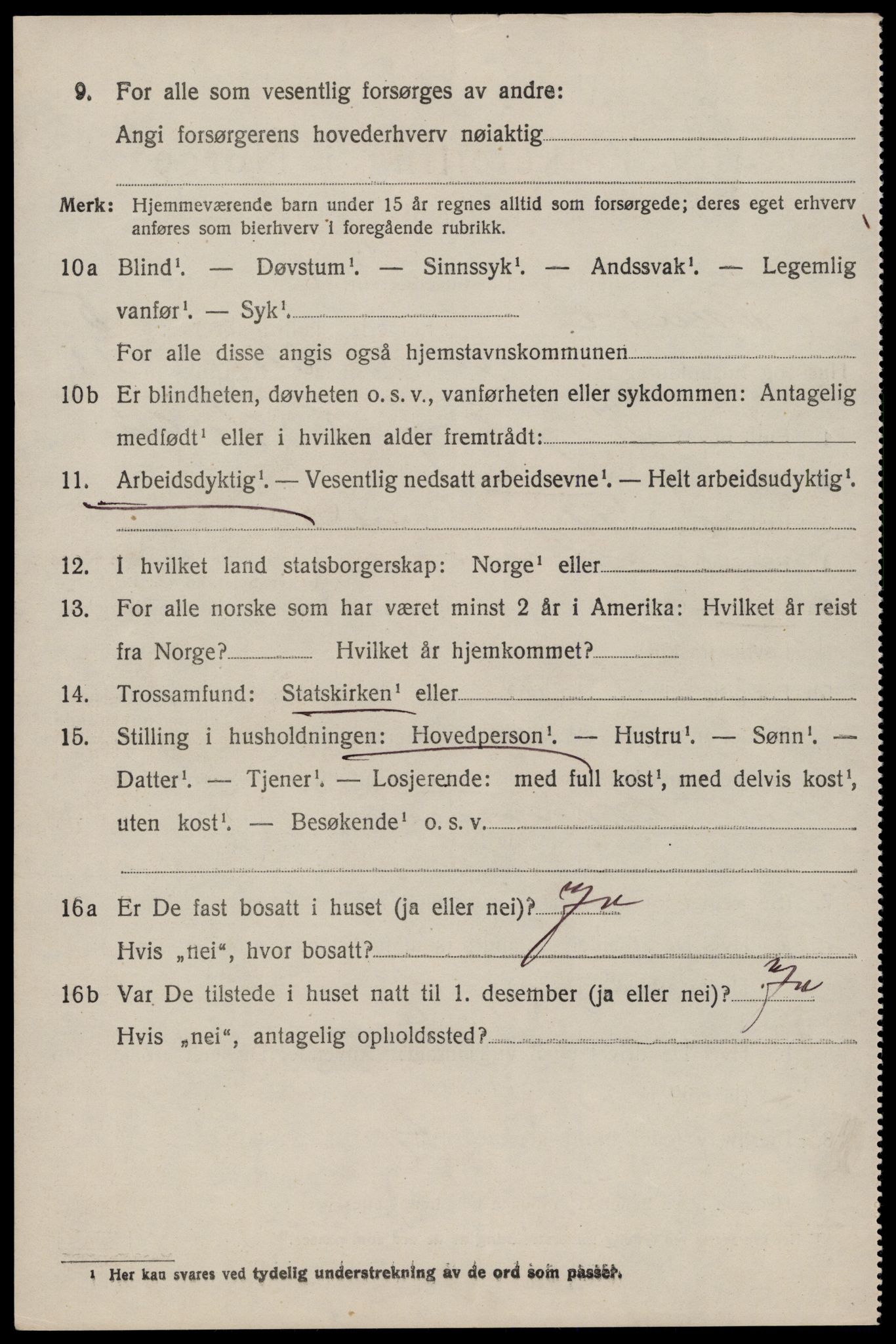 SAST, 1920 census for Sauda, 1920, p. 3709