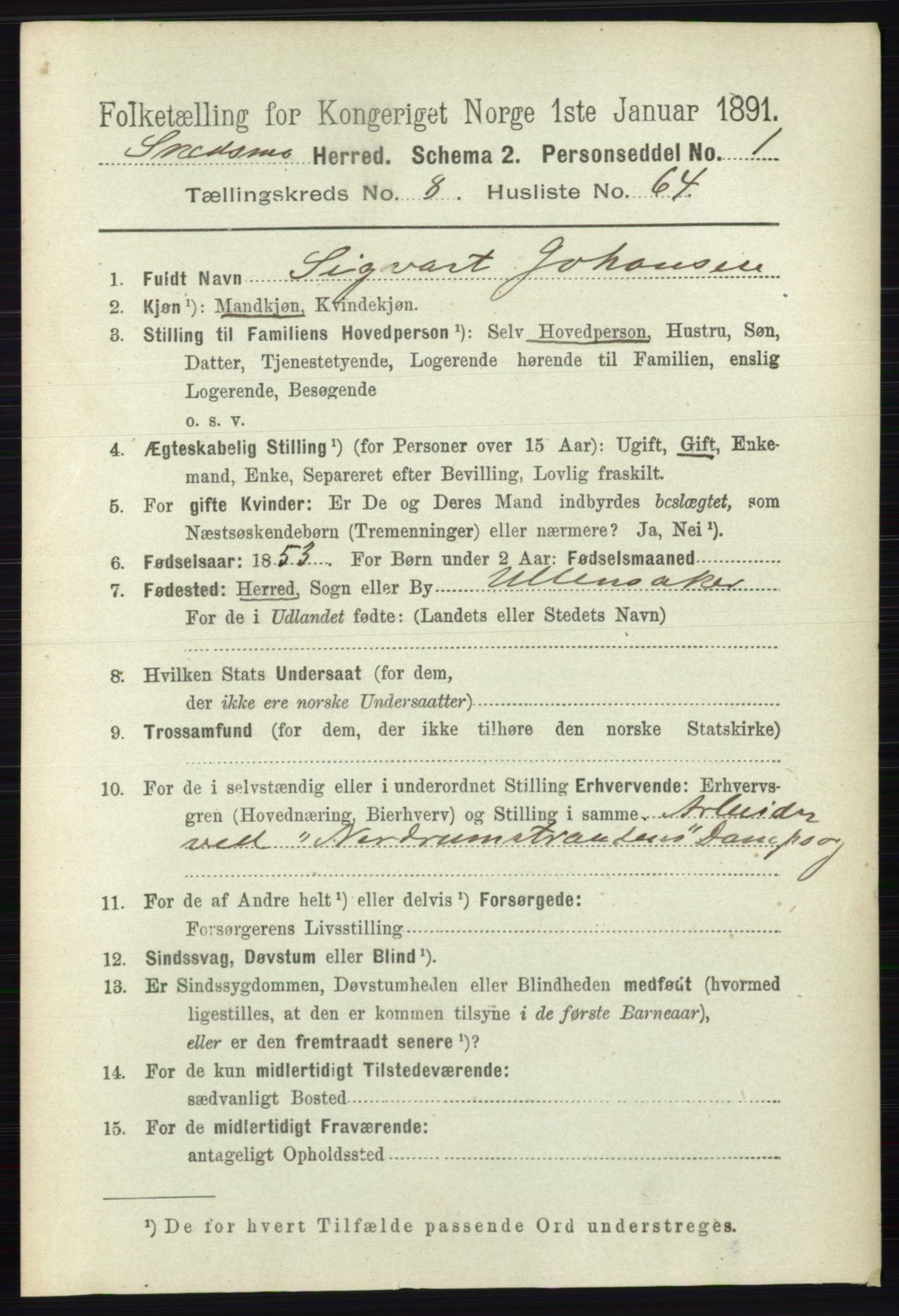 RA, 1891 census for 0231 Skedsmo, 1891, p. 4628