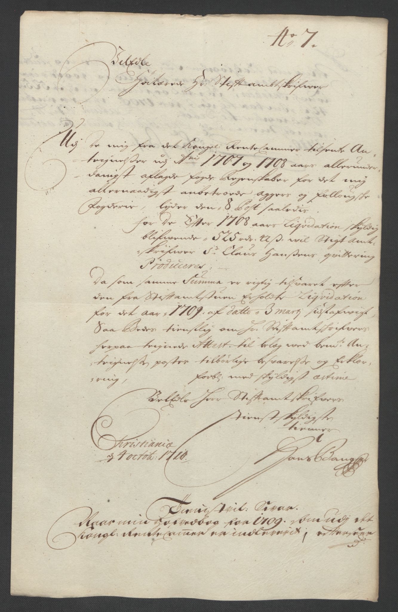 Rentekammeret inntil 1814, Reviderte regnskaper, Fogderegnskap, AV/RA-EA-4092/R10/L0447: Fogderegnskap Aker og Follo, 1707-1709, p. 401