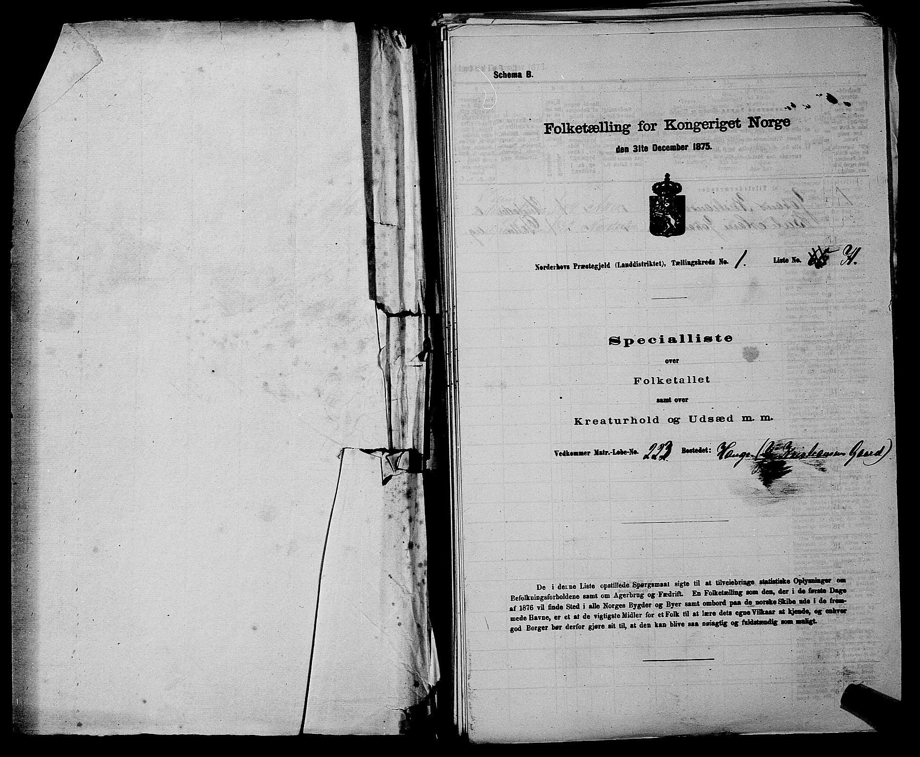 SAKO, 1875 census for 0613L Norderhov/Norderhov, Haug og Lunder, 1875, p. 90